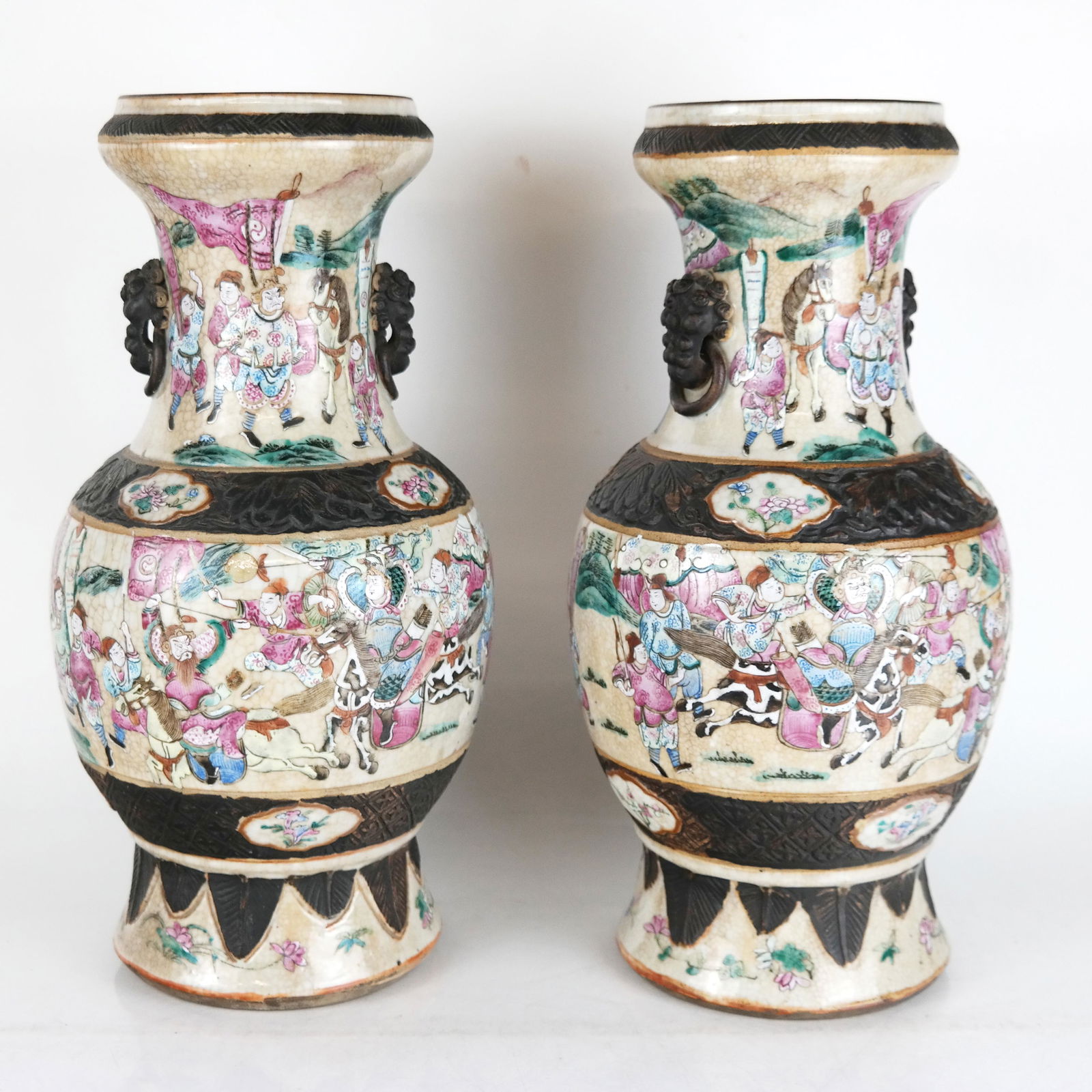 Pair of Chinese Crackle Porcelain Vases (1 of 13)