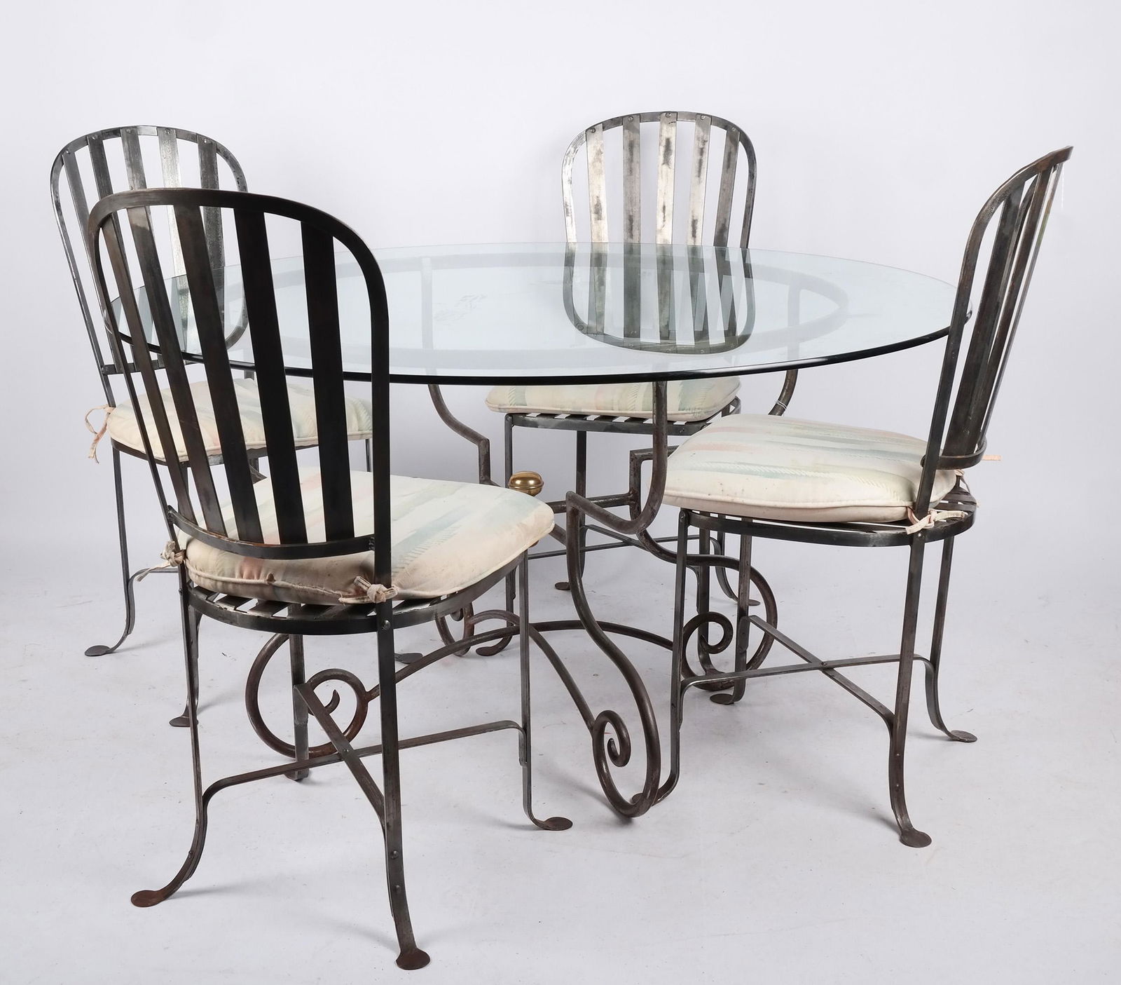 Modern Italian Wrought Iron Dining Suite (5 Pcs.) (1 of 12)