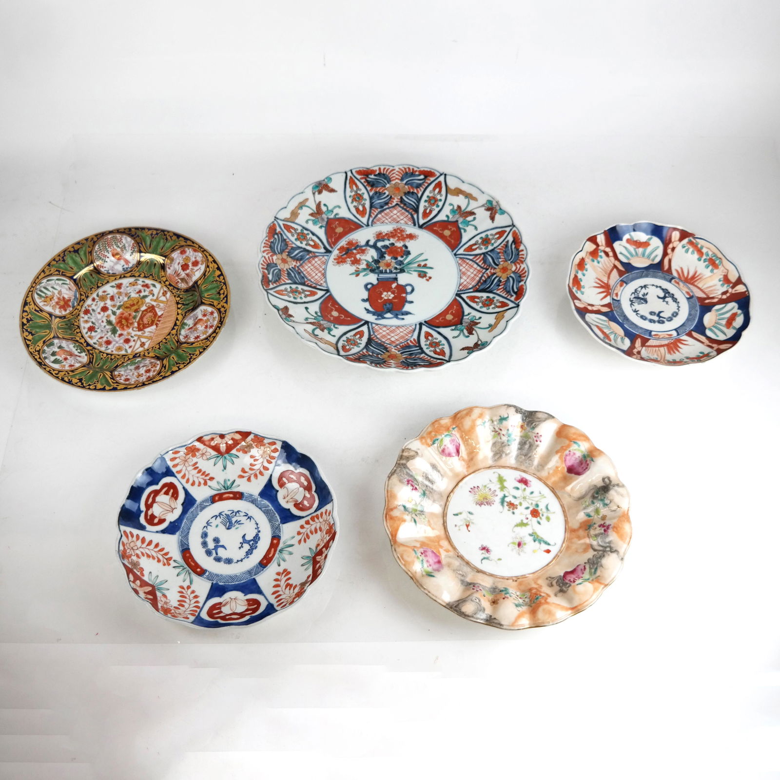 Group of Five Decorated Asian Plates (1 of 11)