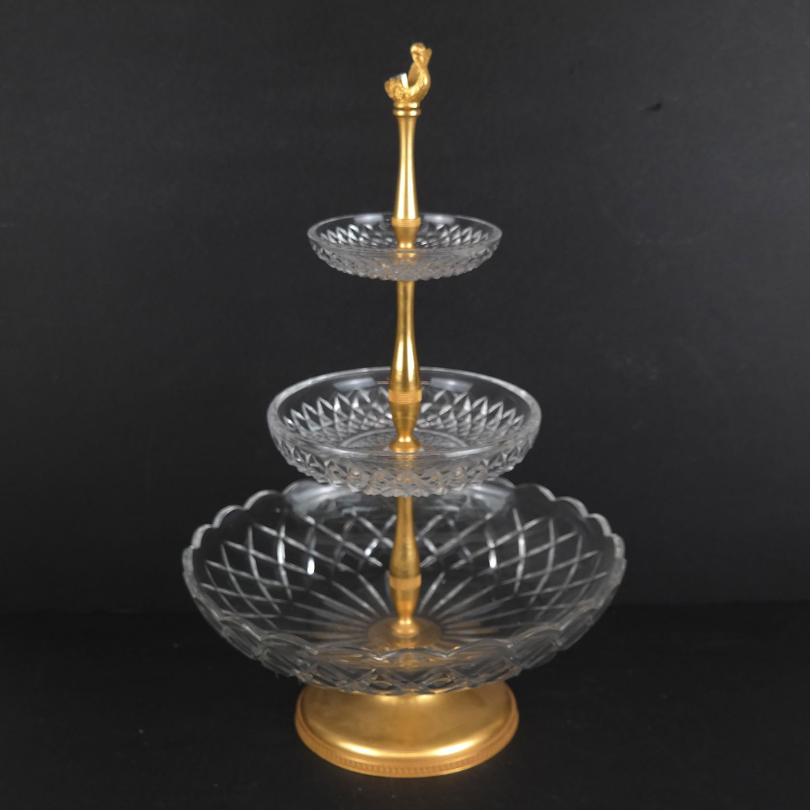 Three-Tier Crystal & Bronze Centerpiece (1 of 8)