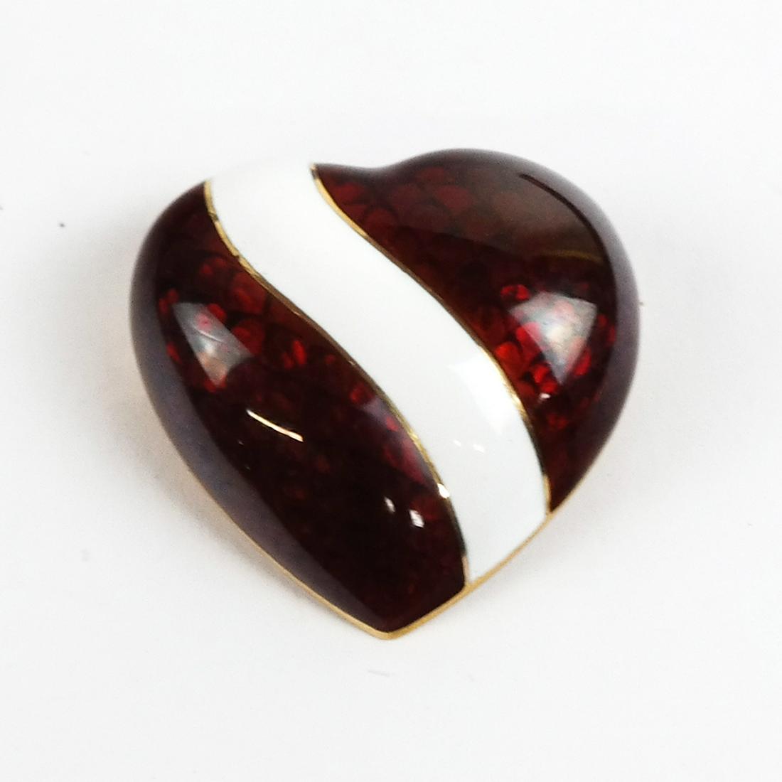 Tiffany & Co. 18K & Yellow Gold Enamel Heart Pin (1 of 8)