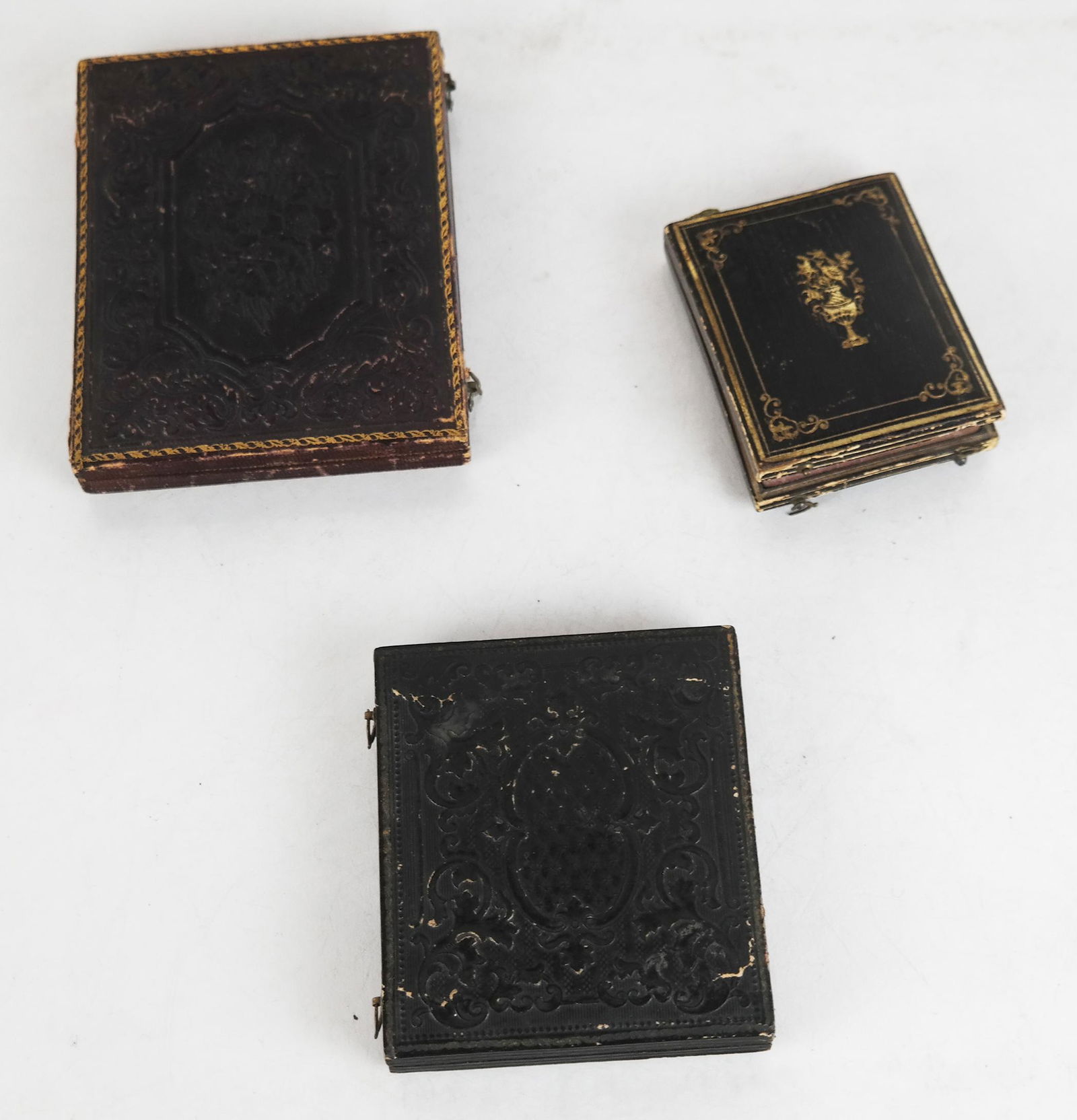 3 Early Photographic Portraits Mounted in Boxes (1 of 12)