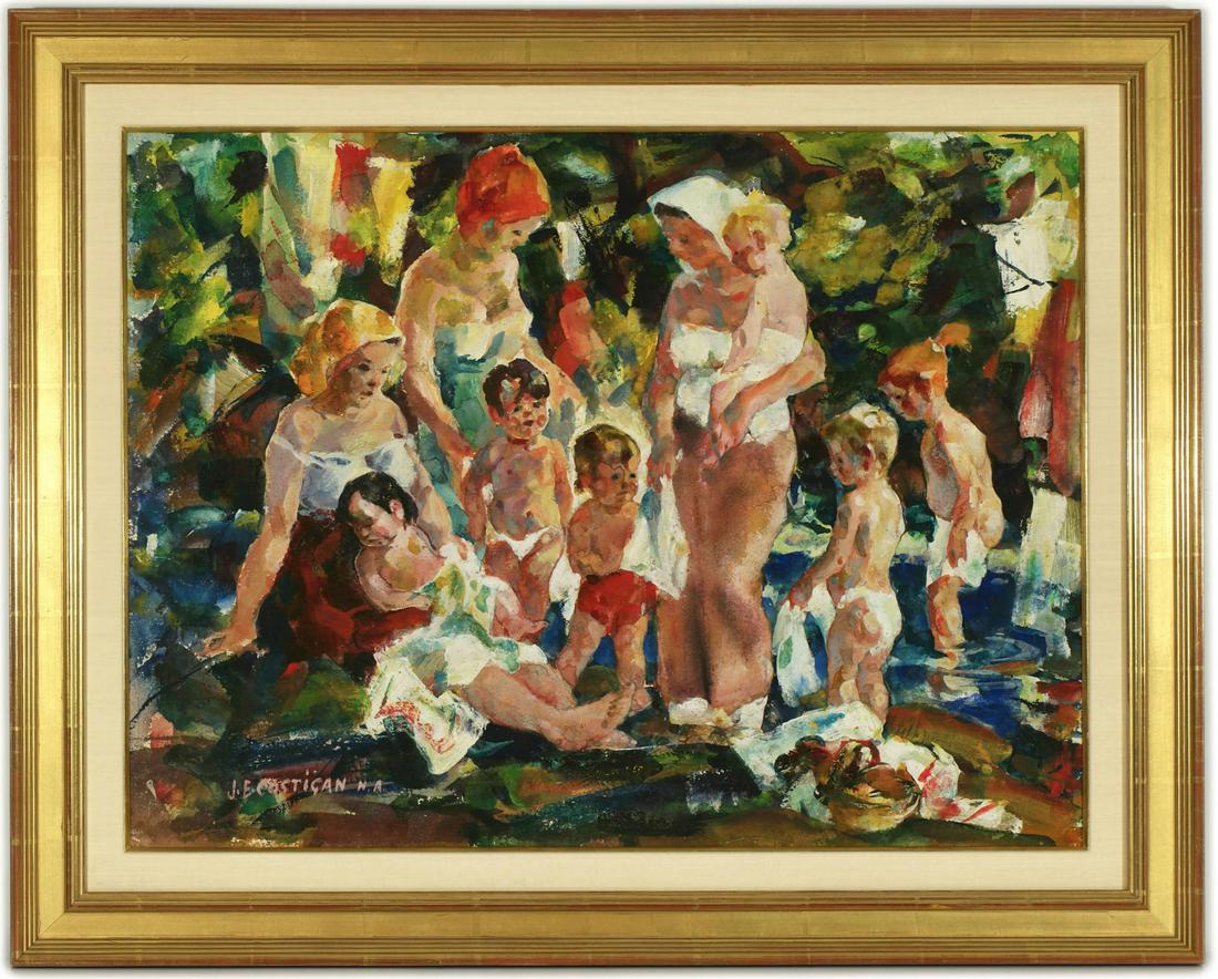 John E. COSTIGAN: Mothers & Children - Painting (1 of 3)