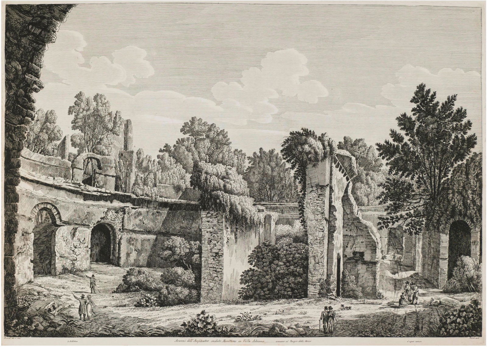 Luigi ROSSINI: View of Maritime Theatre - Engraving (1 of 7)