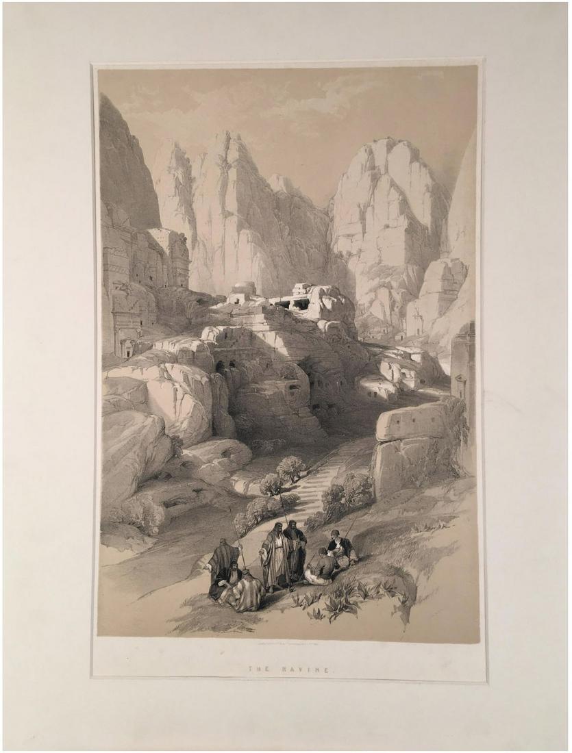 David ROBERTS: The Ravine (Petra, 1834) - Lithograph (1 of 7)