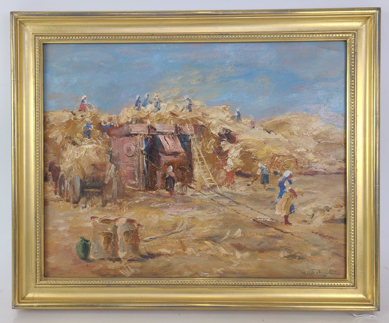 "Wheat Harvest" - Oil on Board Painting (1 of 13)
