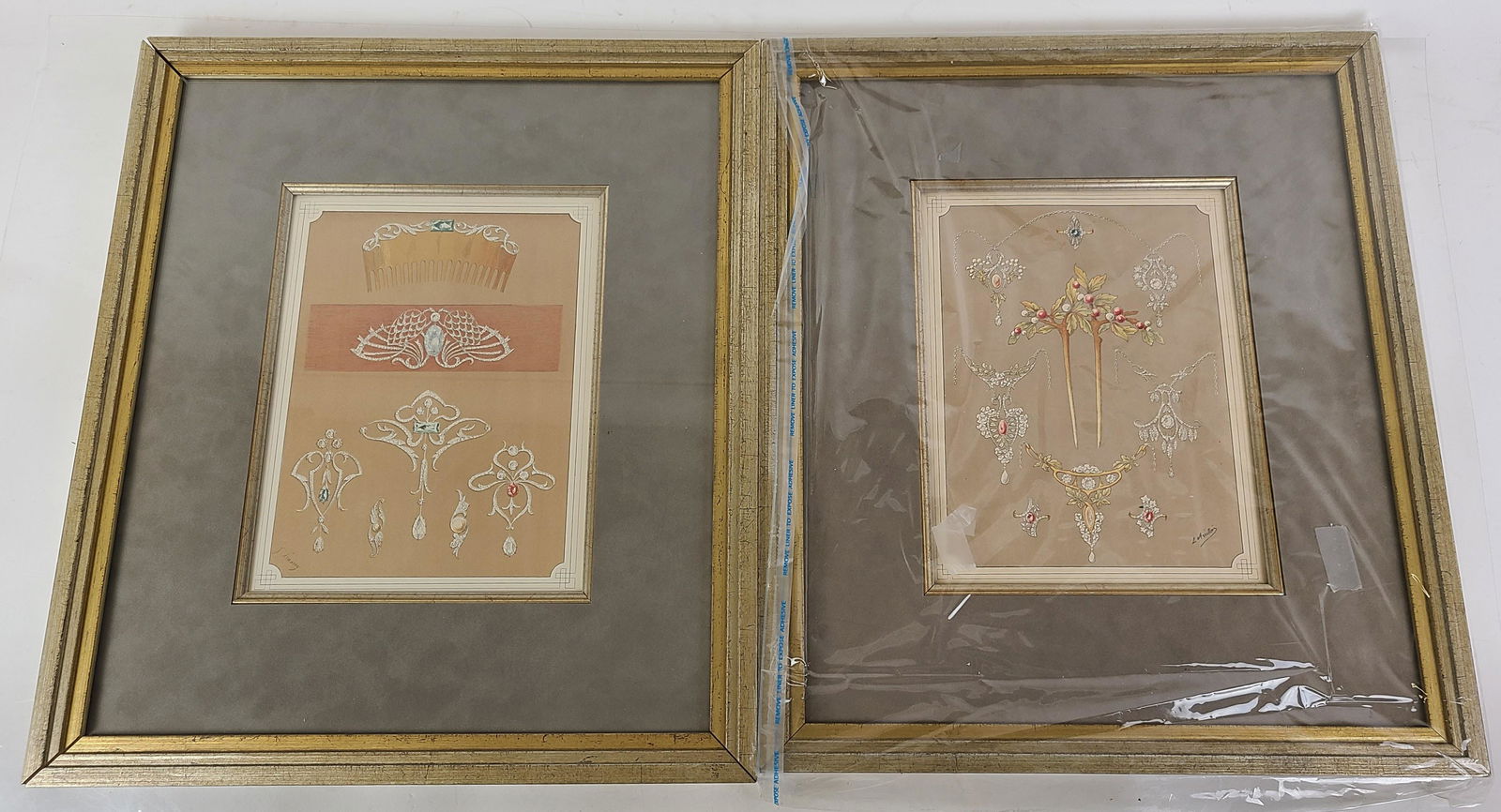 Set of 2 Color Lithographs of Jewelry Designs (1 of 11)
