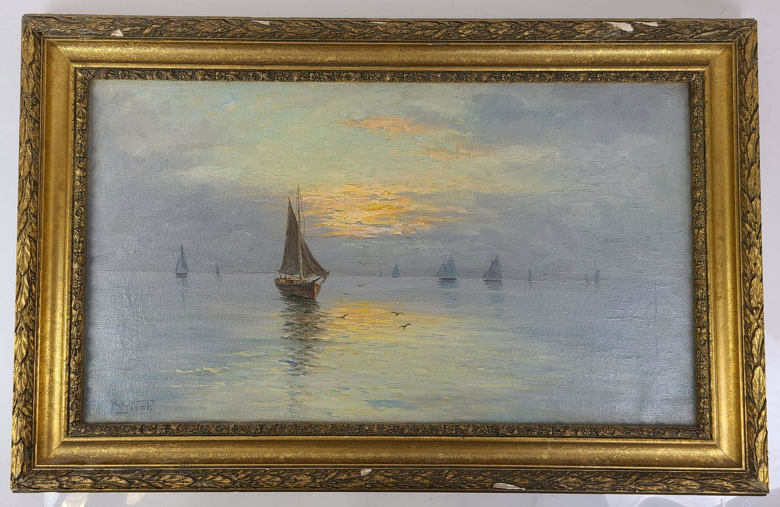 L. WIEDH: "Sailor's Delight" - Oil Painting (1 of 12)