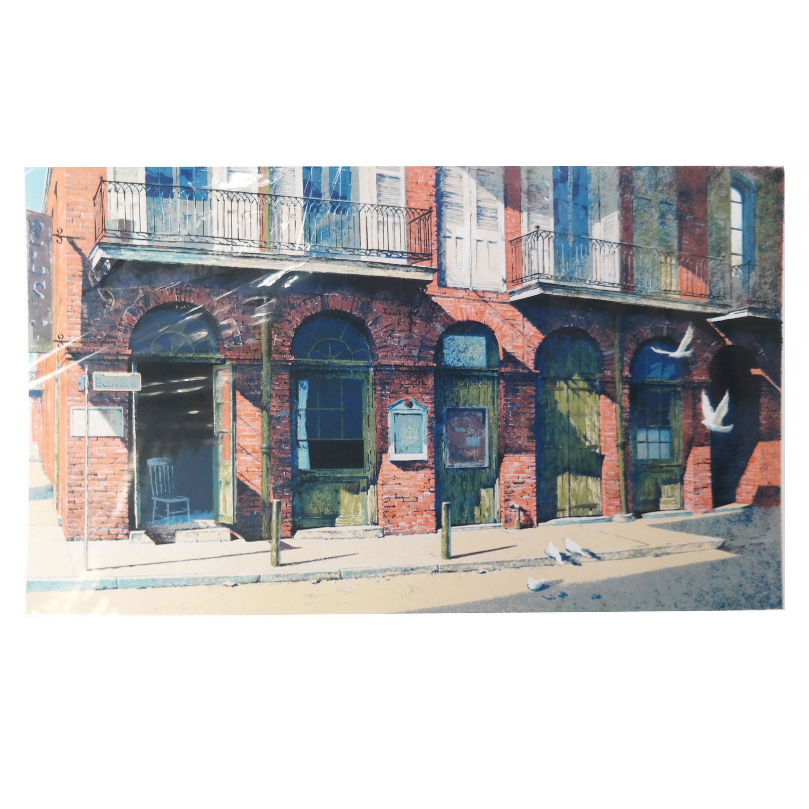 Robert ADDISON, Bourbon Street, Serigraph: Robert Addison (American 1924-1988), Bourbon Street, serigraph on paper, depicts a French Quarter street scene, signed in pencil lower right, marked "P.P." in pencil lower left, art: 14" H x 24.25" W,