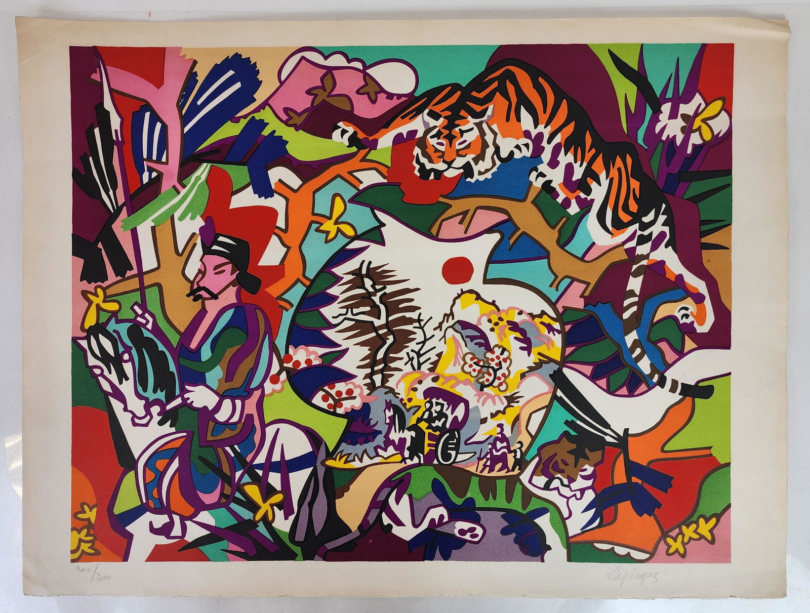 Charles Lapicque, Scene with Tiger, Lithograph (1 of 9)