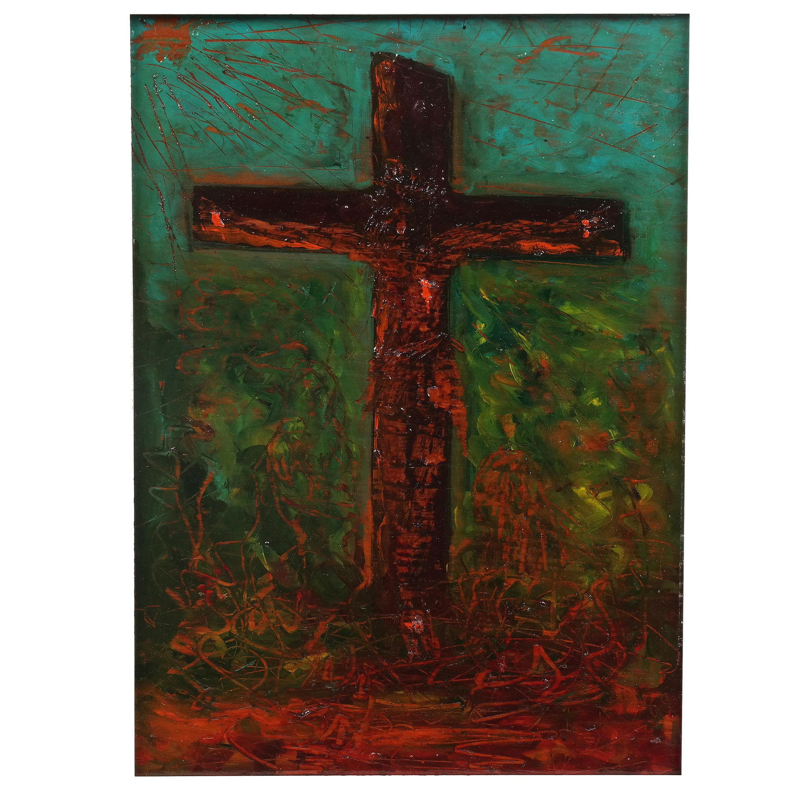Franco LISI: Study of the Crucifix - Oil on Panel (1 of 7)