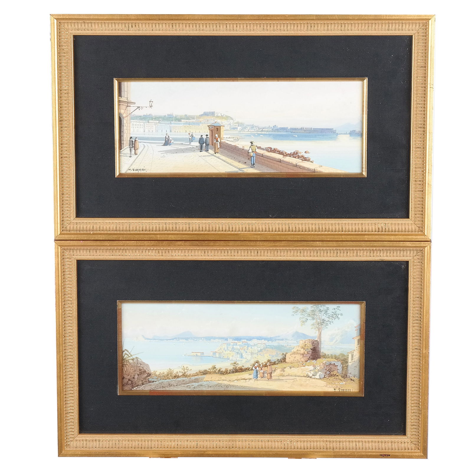 Umberto GIANNI: Pair of Shore Scenes - Gouaches (1 of 11)