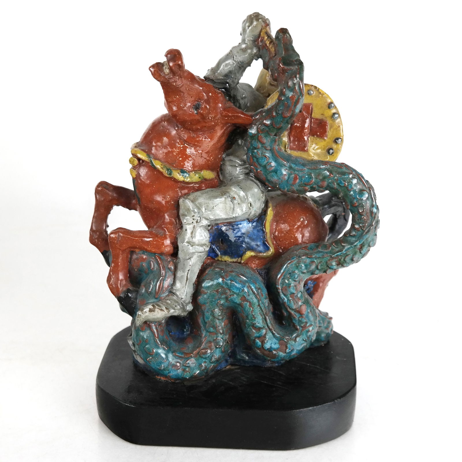 Enid BELL: Glazed Ceramic St. George Sculpture (1 of 11)