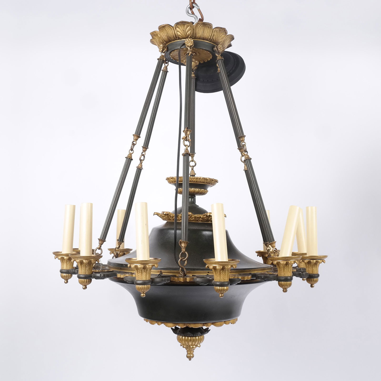 Empire-Style Parcel Ebonized 12-Light Chandelier (1 of 11)