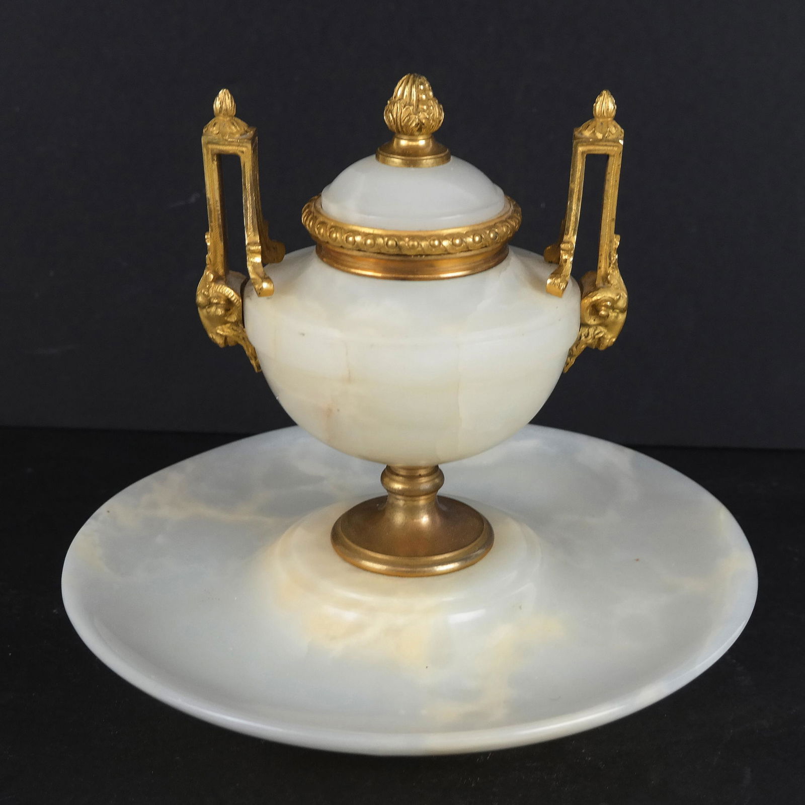 Neoclassical-Style Bronze Mounted Onyx Inkwell (1 of 8)