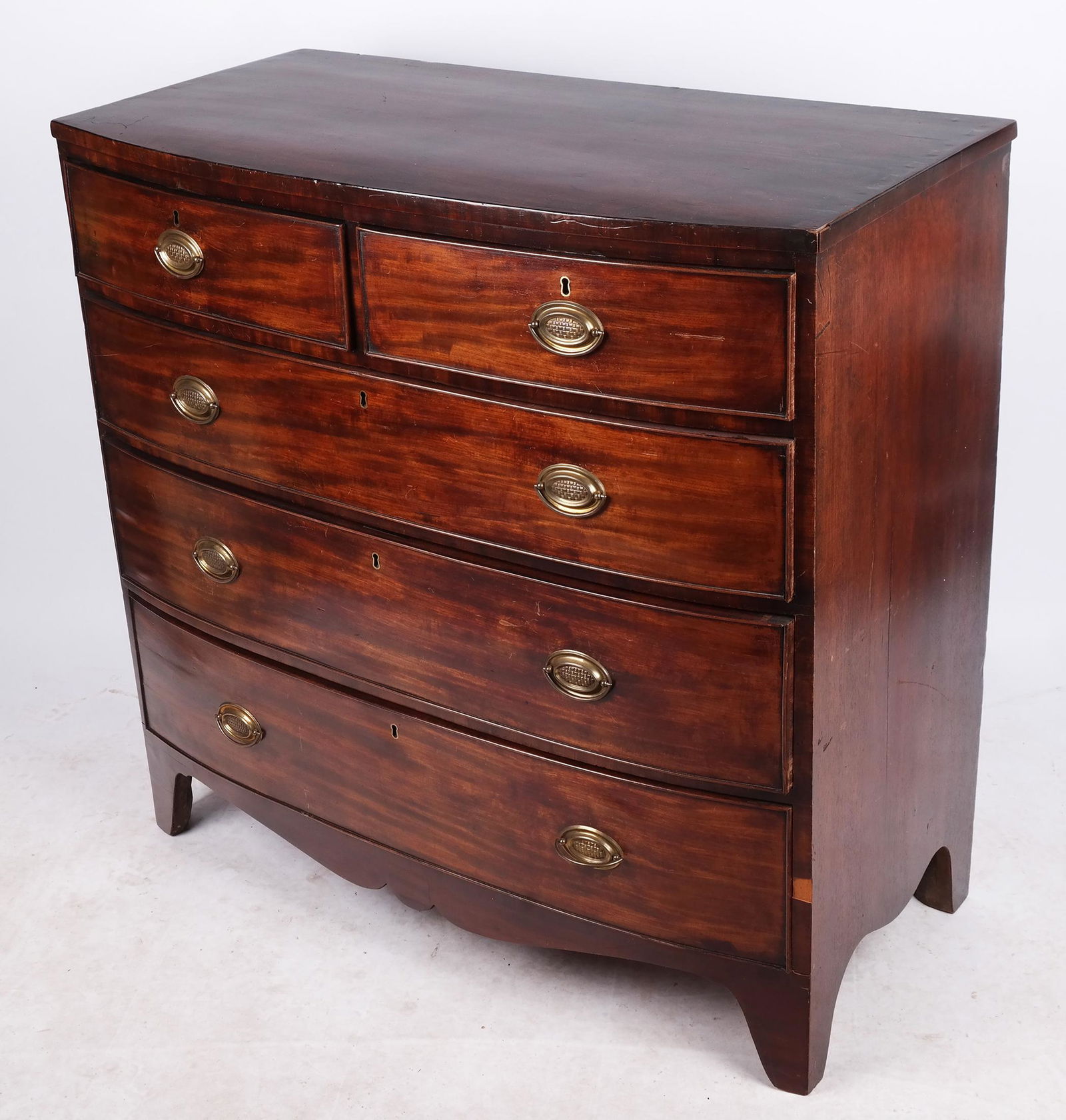 Antique Mahogany Bow Front Chest of Drawers (1 of 12)