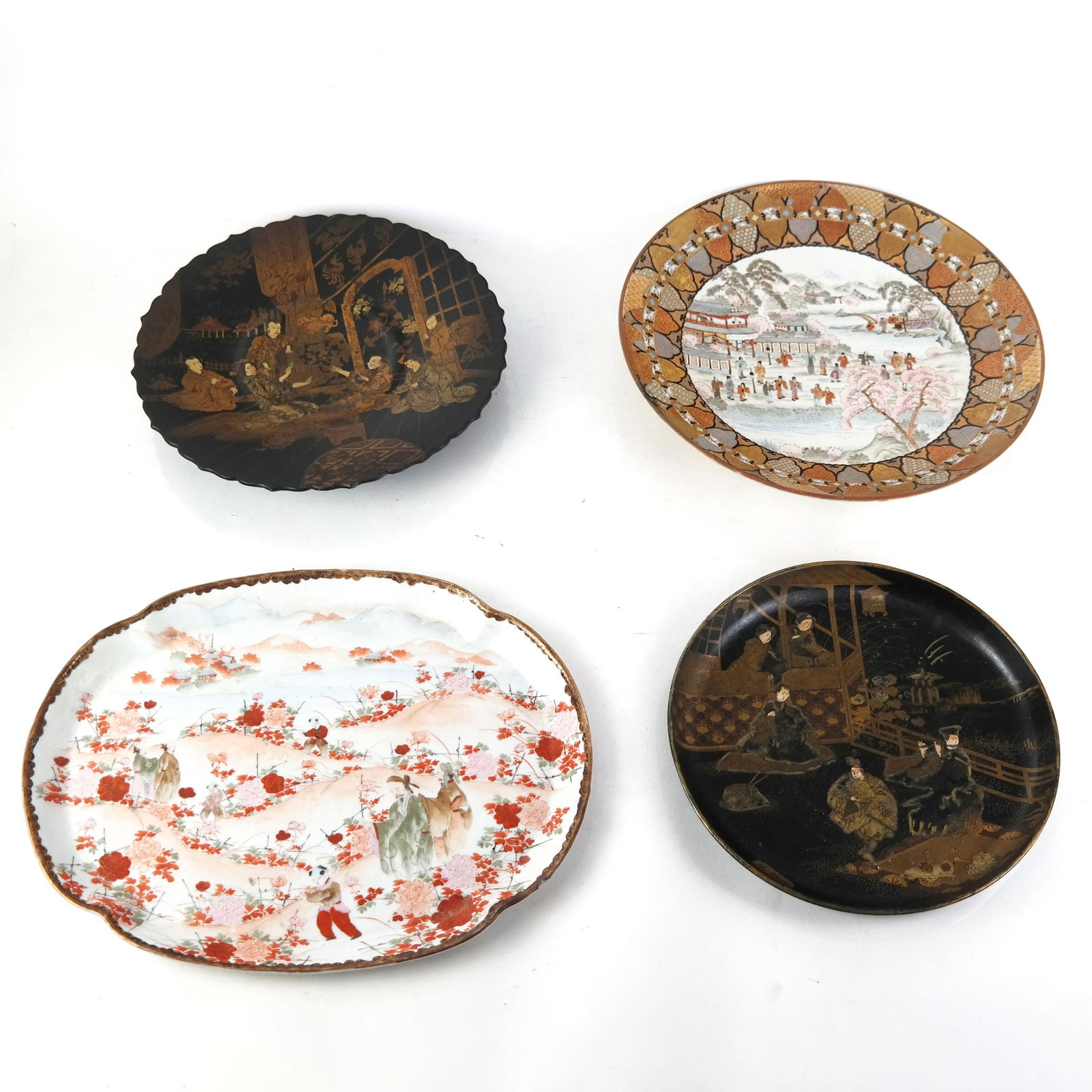 Group of 4 Porcelain & Lacquer Chargers & Plates (1 of 14)