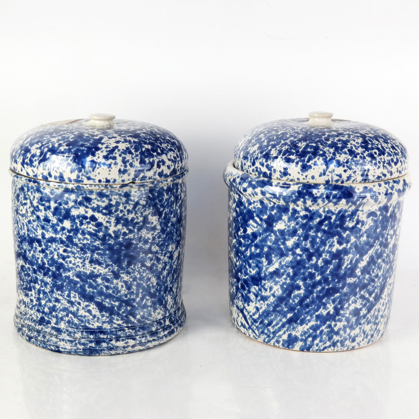 Pair of Speckle Glazed Ceramic Jars (1 of 6)