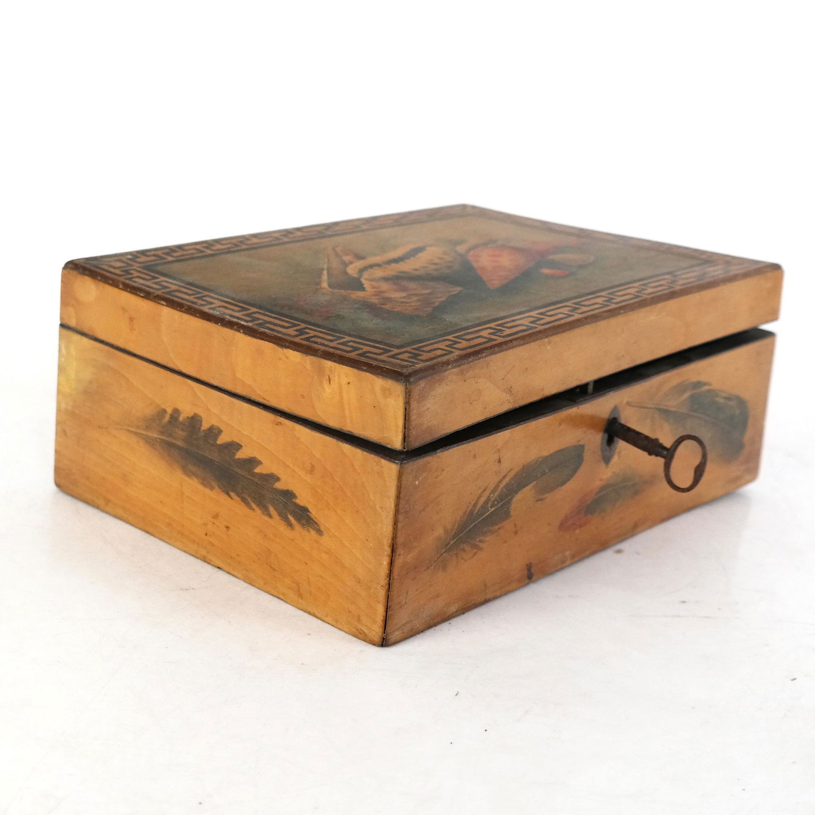 Paint Decorated Wood Storage Box (1 of 6)