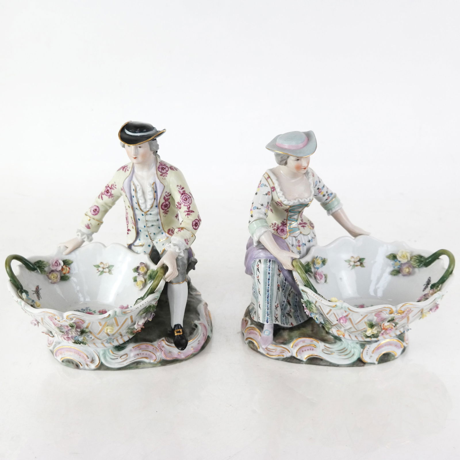 Pair of Porcelain Figural Sweetmeat Dishes (1 of 7)