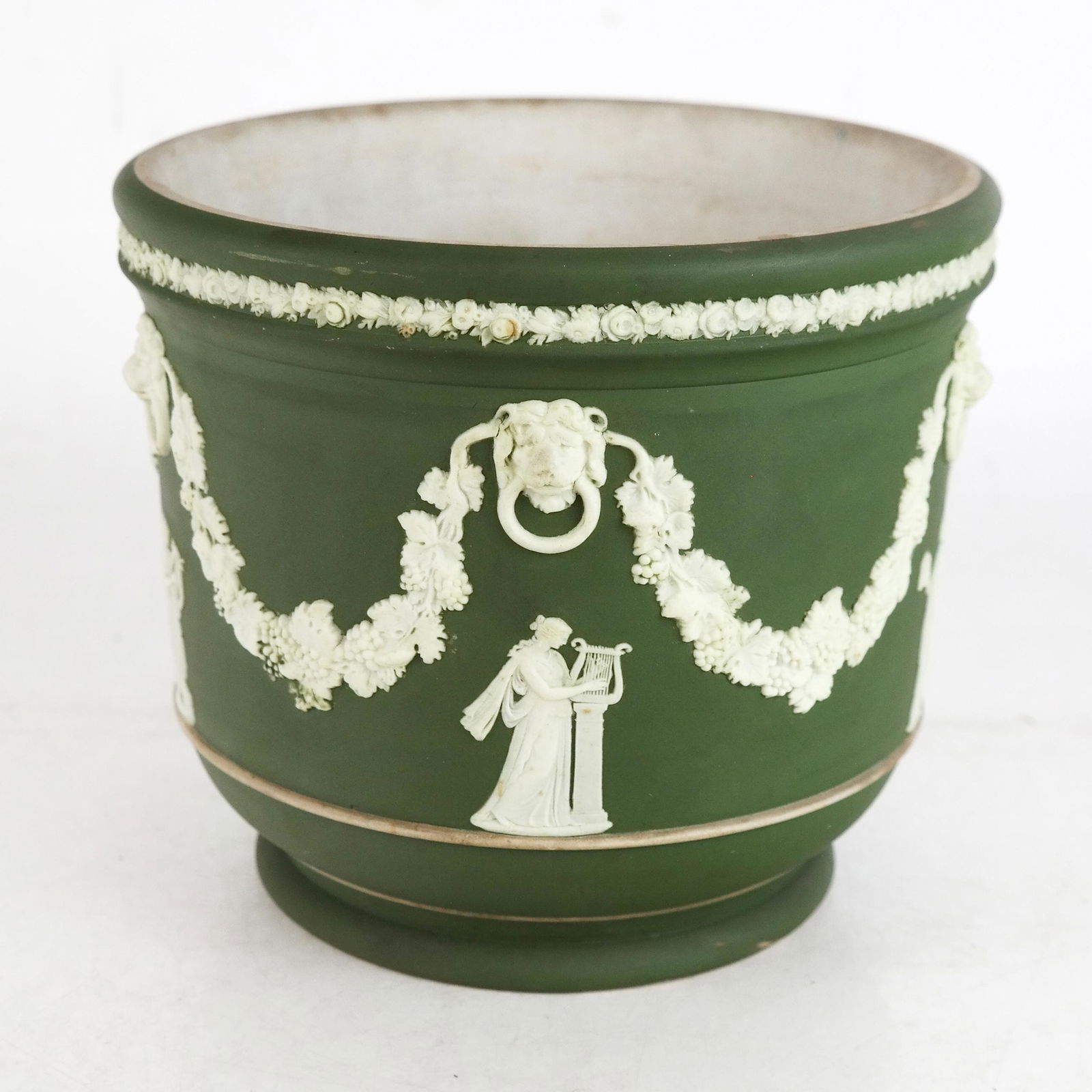 Wedgwood Sage Green Jasperware Jardiniere/Planter (1 of 6)