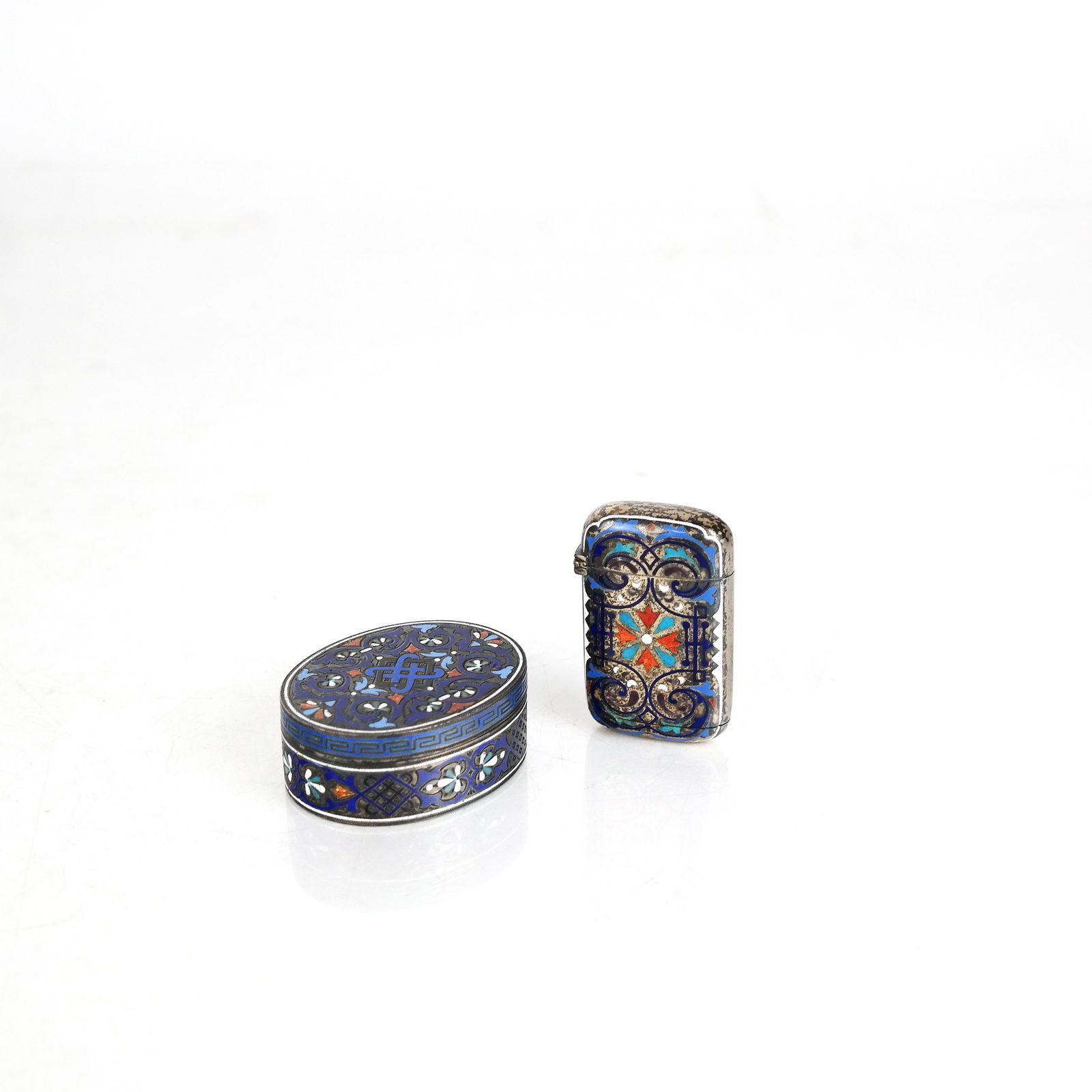 Two Russian Silver & Enamel Small Boxes (1 of 7)