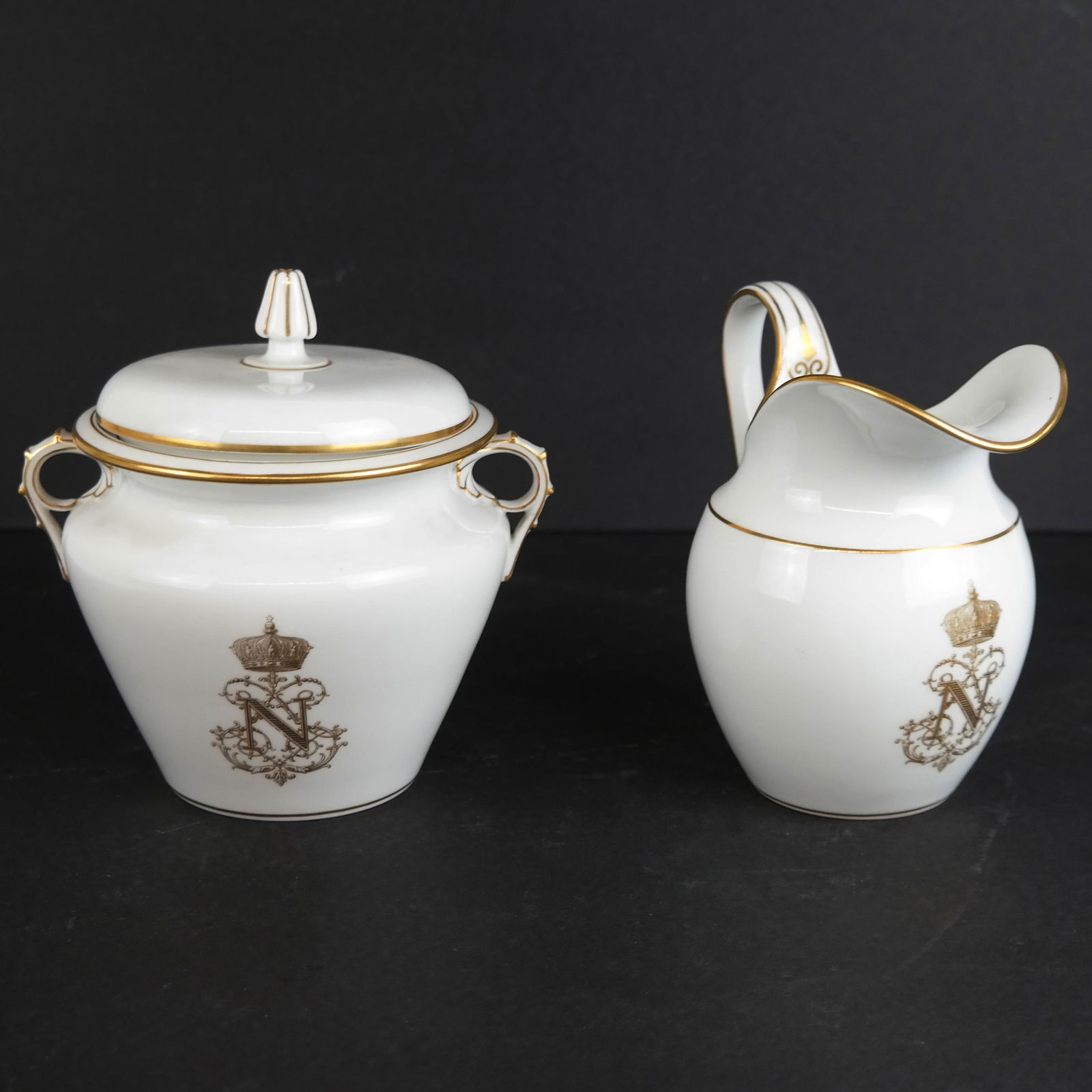 Sevres French Porcelain Creamer & Sugar Bowl (1 of 10)