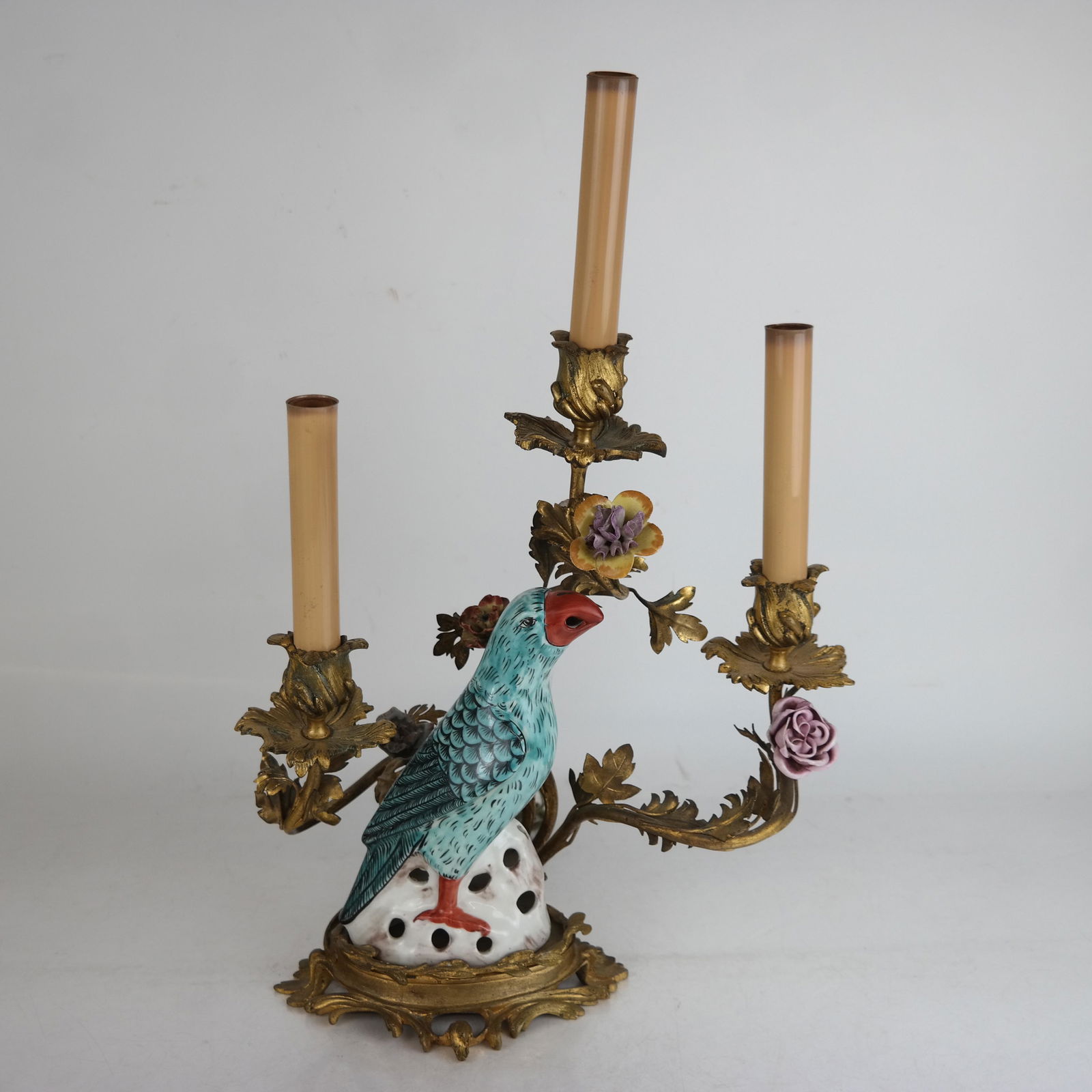 Louis XV-Style Gilt Bronze & Porcelain Table Lamp (1 of 10)