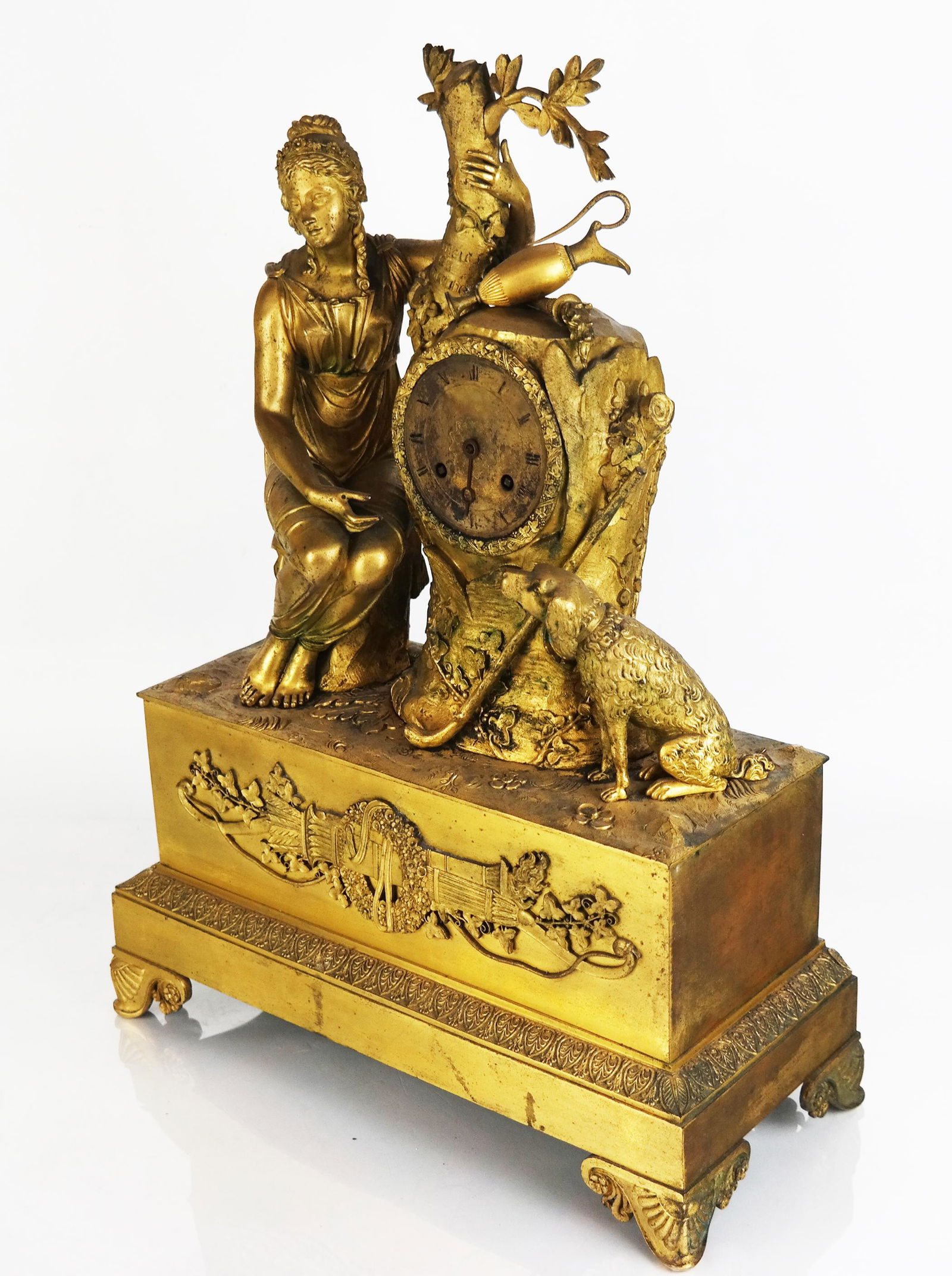 French Empire Gilt Bronze Mantel Clock (1 of 7)
