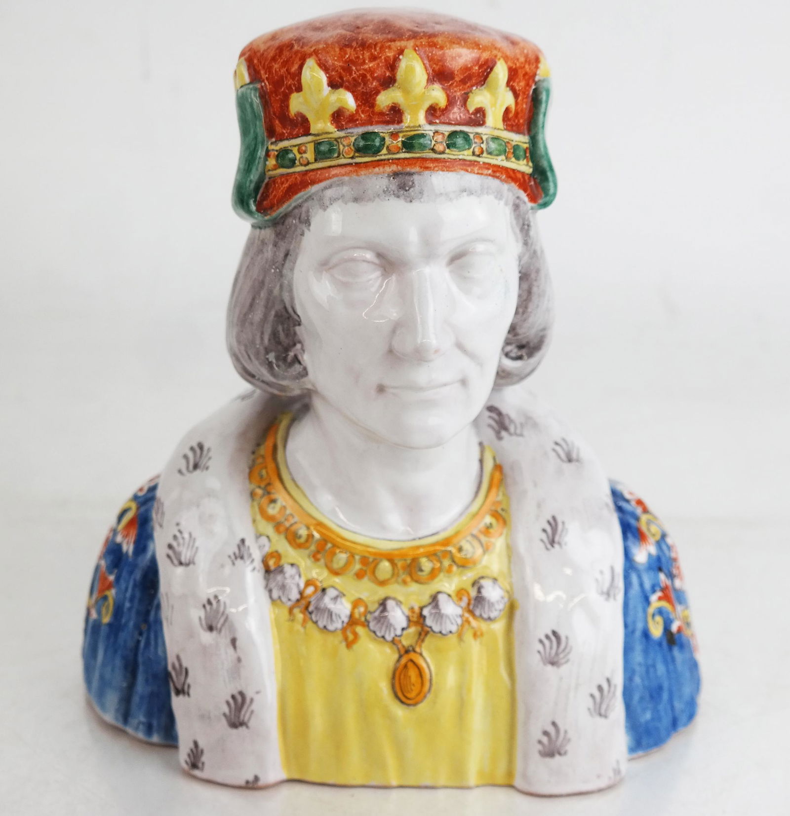 Italian Polychrome Ceramic Bust (1 of 10)