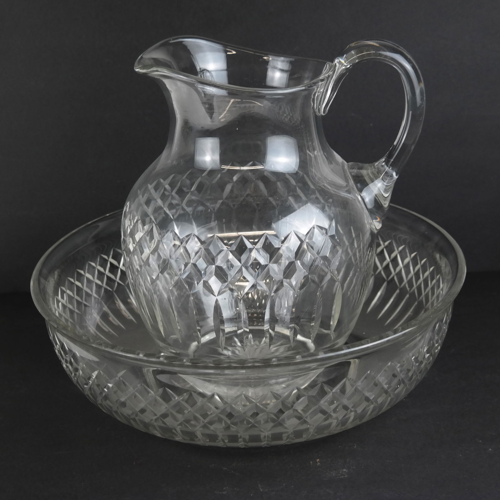 Large Cut Glass Jug & Basin (1 of 9)