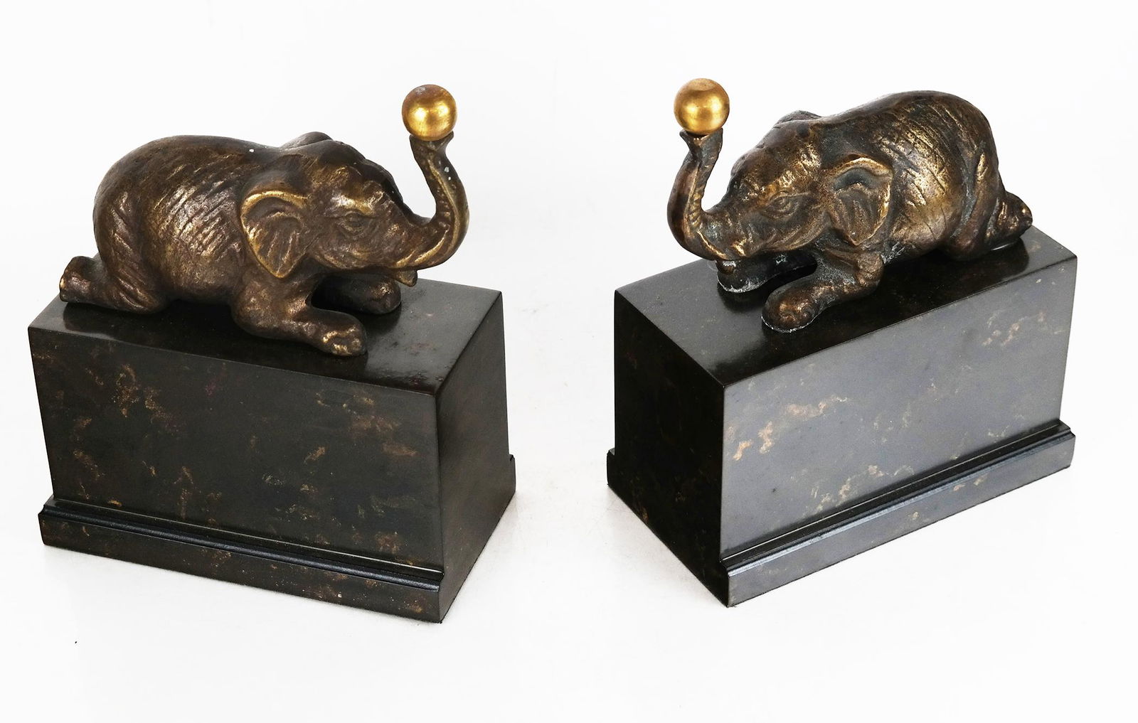 Pair of Bookends as Kneeling Elephants (1 of 7)