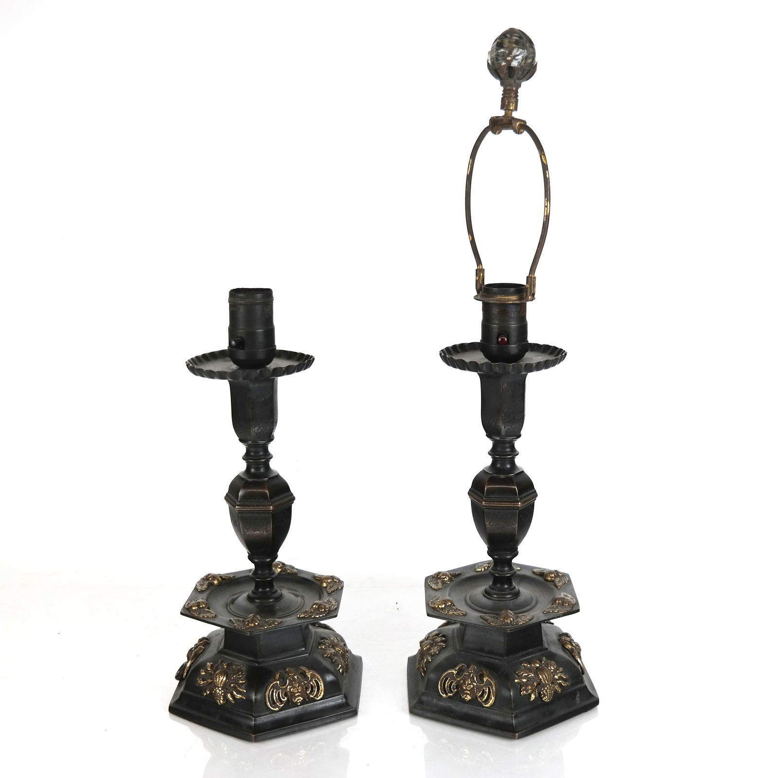 Pair of Caldwell-Style Candlesticks as Lamps (1 of 8)