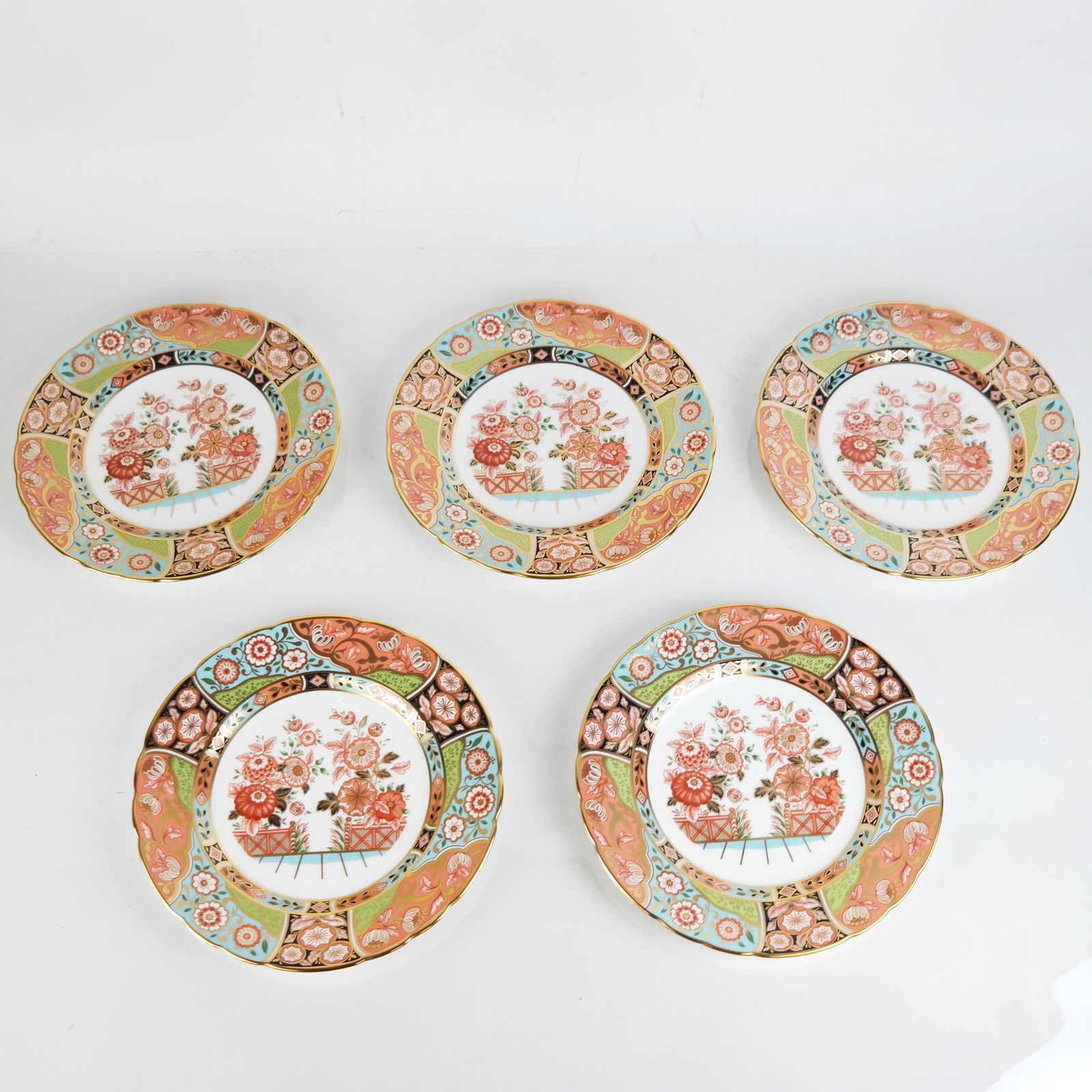 Five Royal Crown Derby English Porcelain Plates (1 of 6)