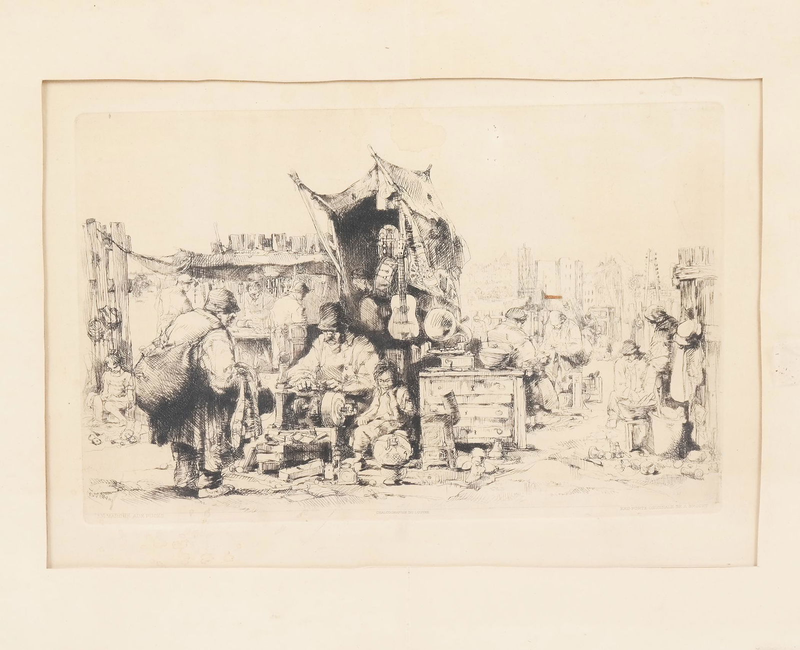 French Figural Market Scene "Le Marche..." - Print (1 of 7)