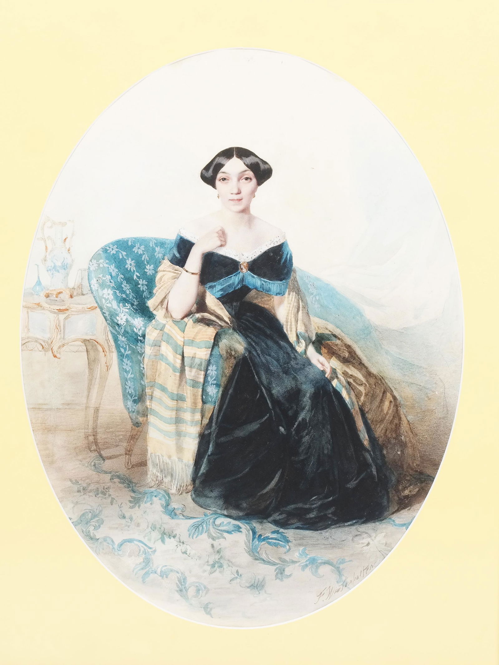 Manner of Franz WINTERHALTER: Seated Woman - W/C (1 of 9)