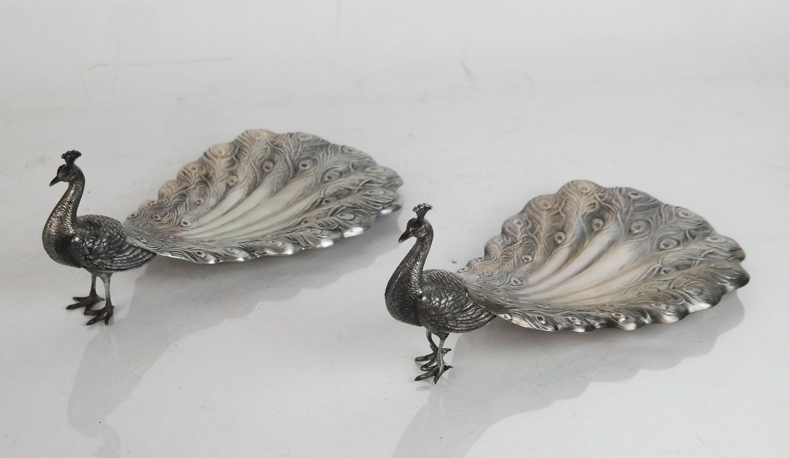 Pair of Gorham Sterling Silver Peacock Dishes (1 of 9)