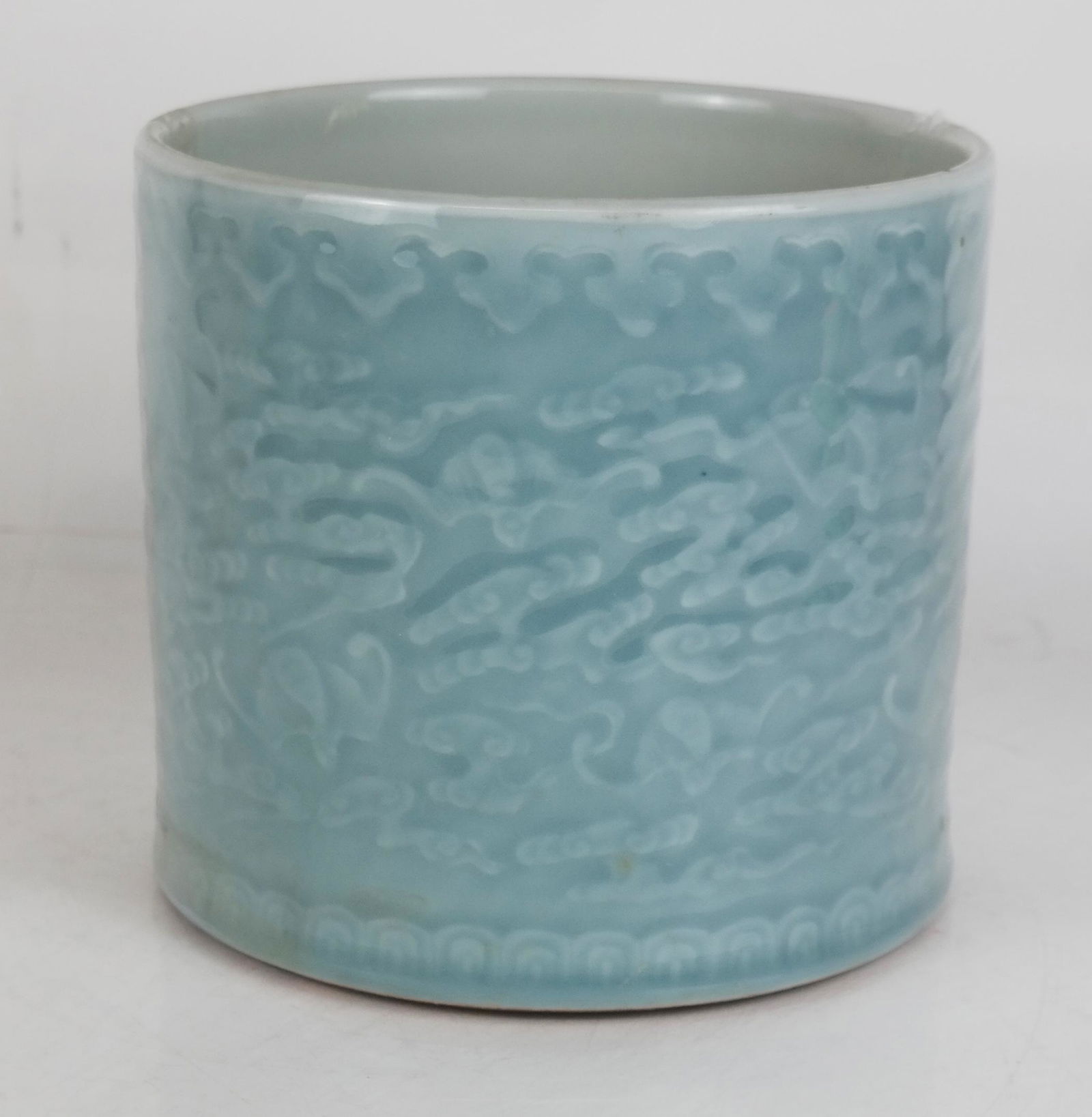 Late 19th C. Chinese Celadon Porcelain Brush Pot (1 of 6)