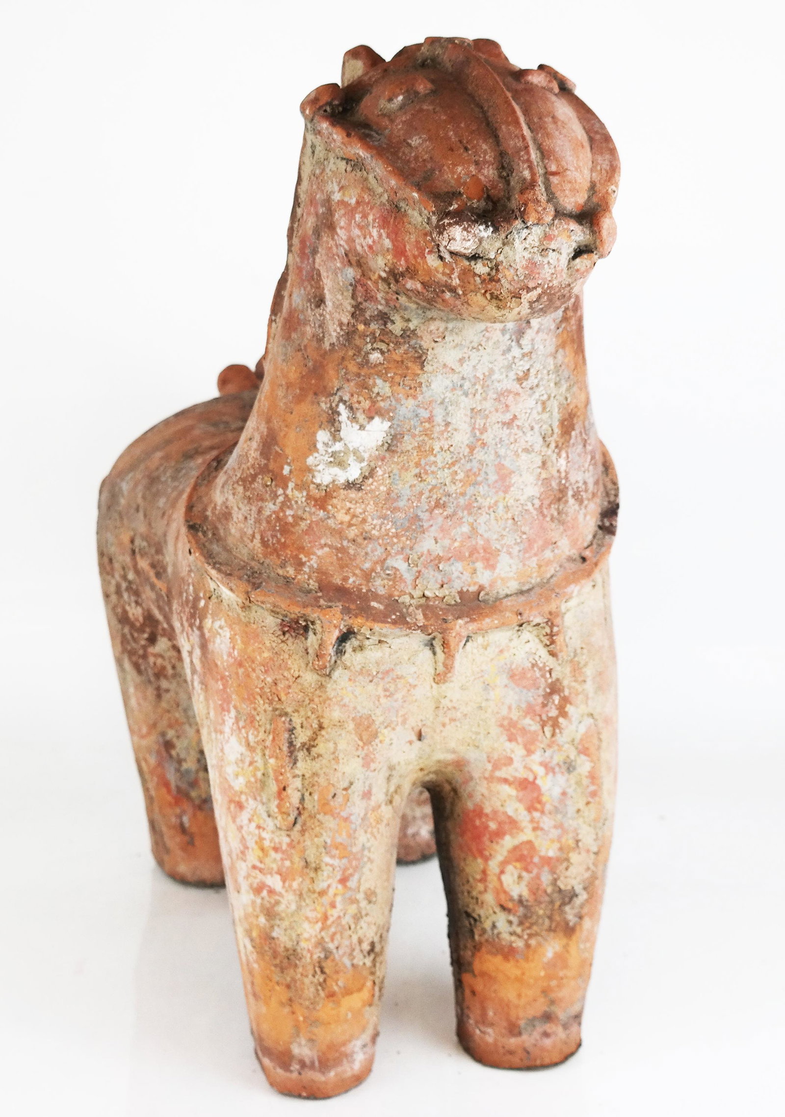 Central American Terracotta Animal Sculpture: 20th century Central American terracotta animal sculpture. [20" H x 6 1/2" W x 18" D]. In good condition.