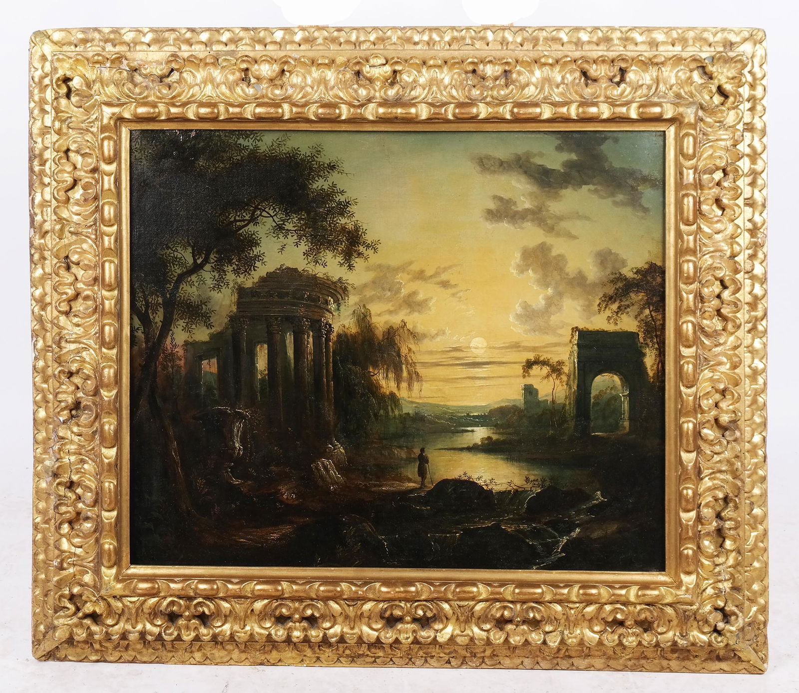 19th C. Architectural Landscape - Oil on Canvas (1 of 10)