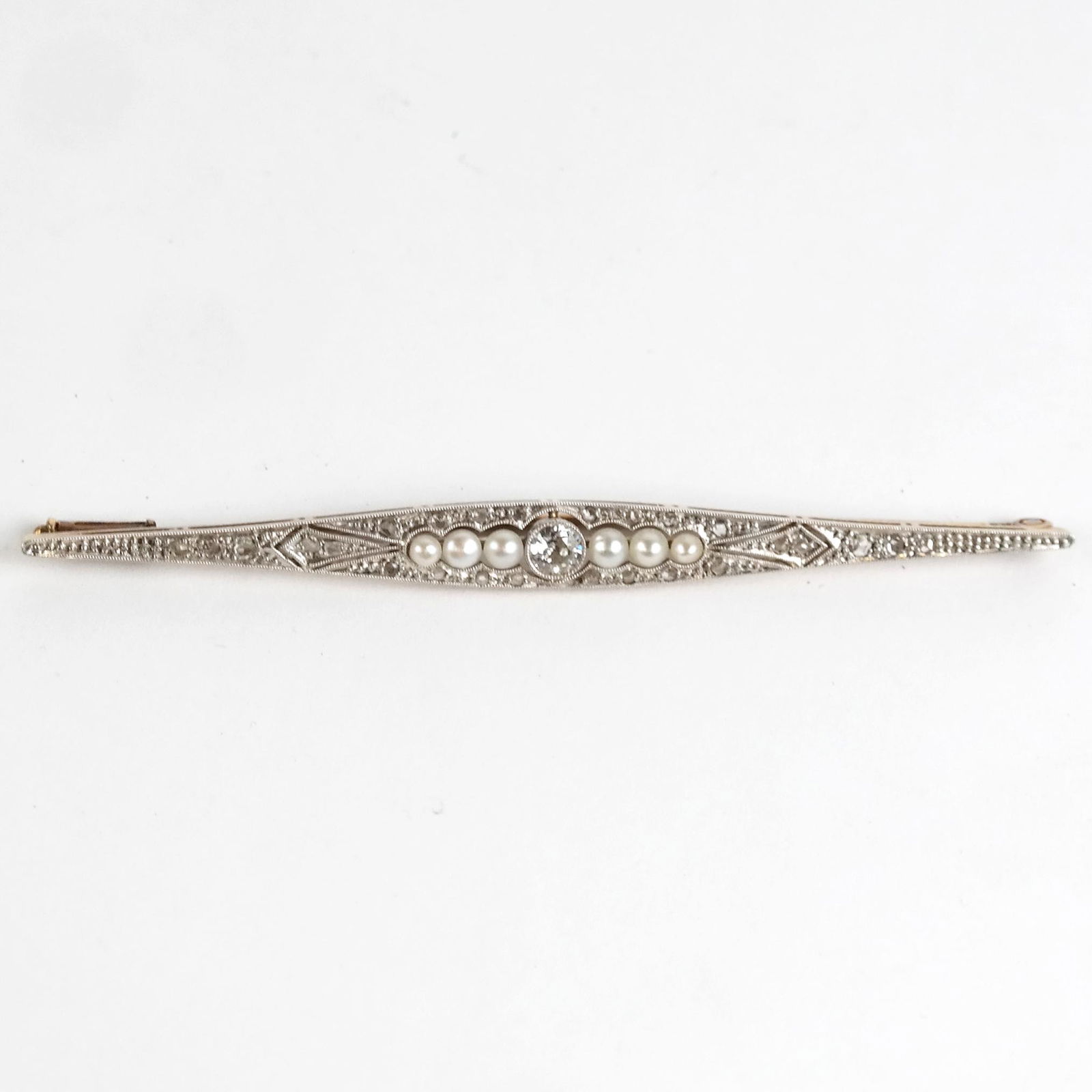Vintage 14K Diamond & Pearl Pin (1 of 6)