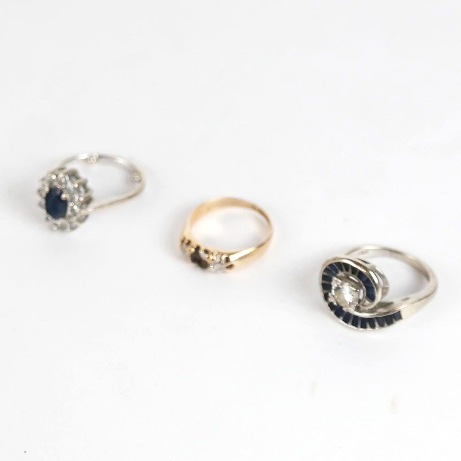 Three Vintage 14K Gold, Diamond & Sapphire Rings (1 of 9)