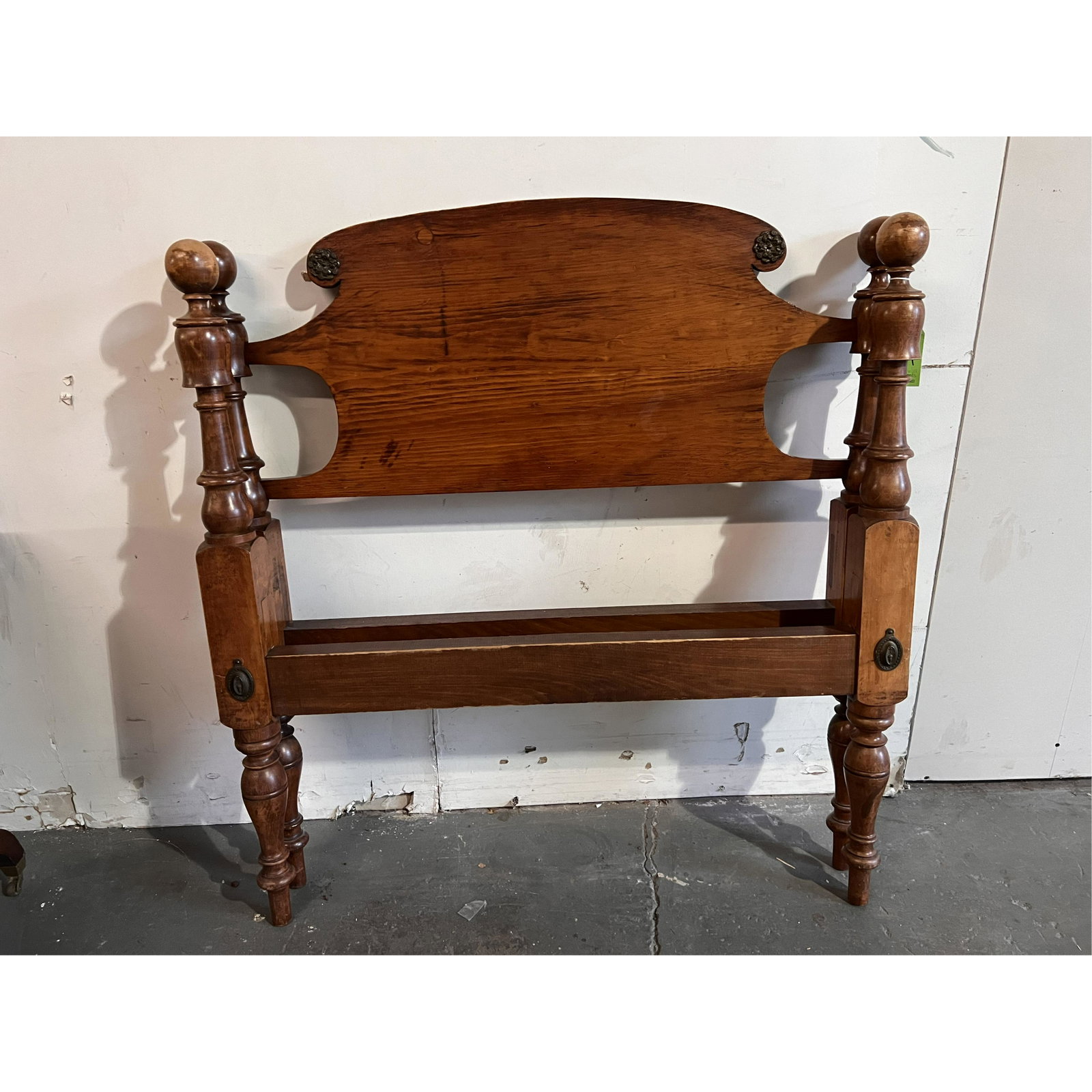 Single American Bed: Single American bed, with rails. [42 1/2" x 37"]. In good condition.