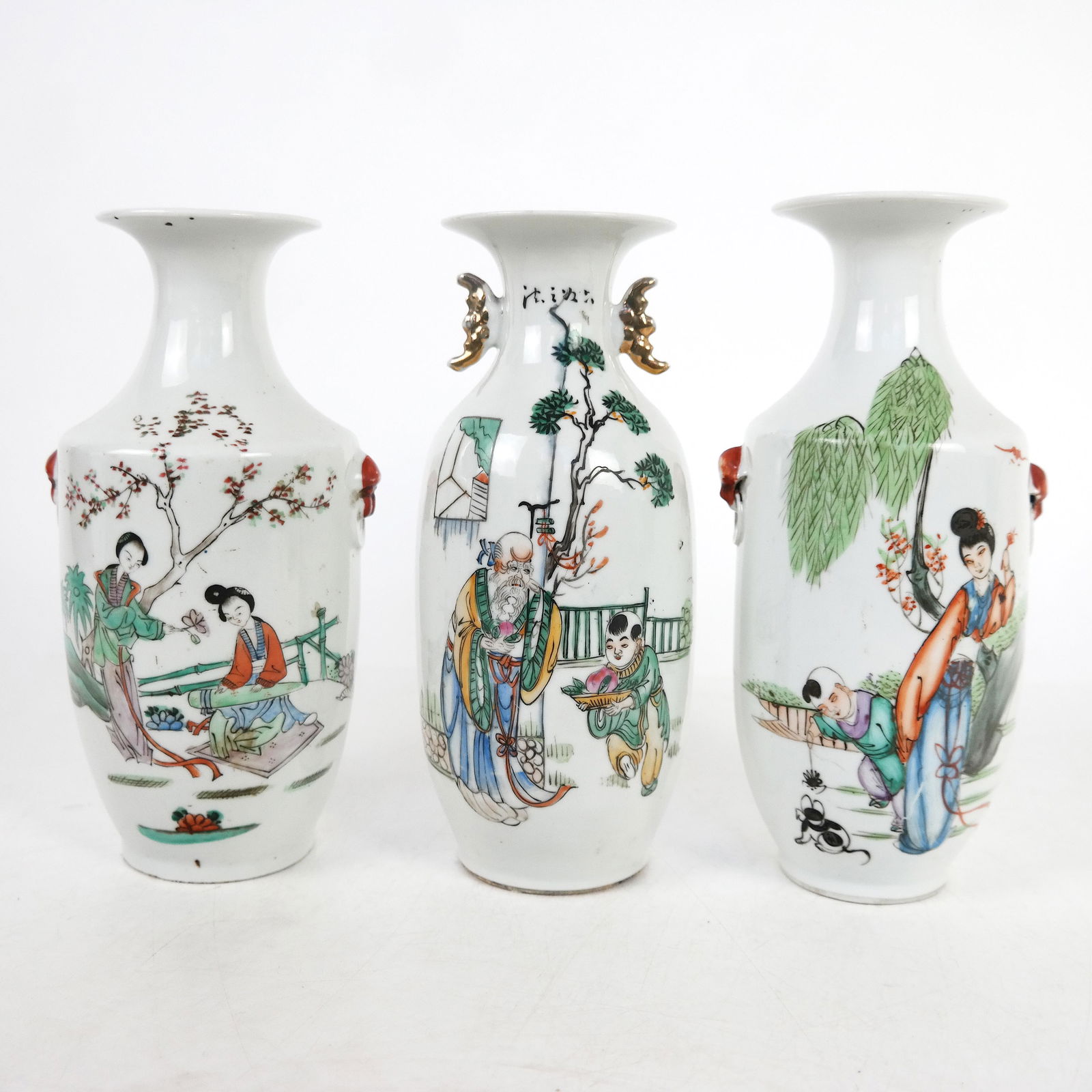 Three Chinese Famille Rose Vases (1 of 11)