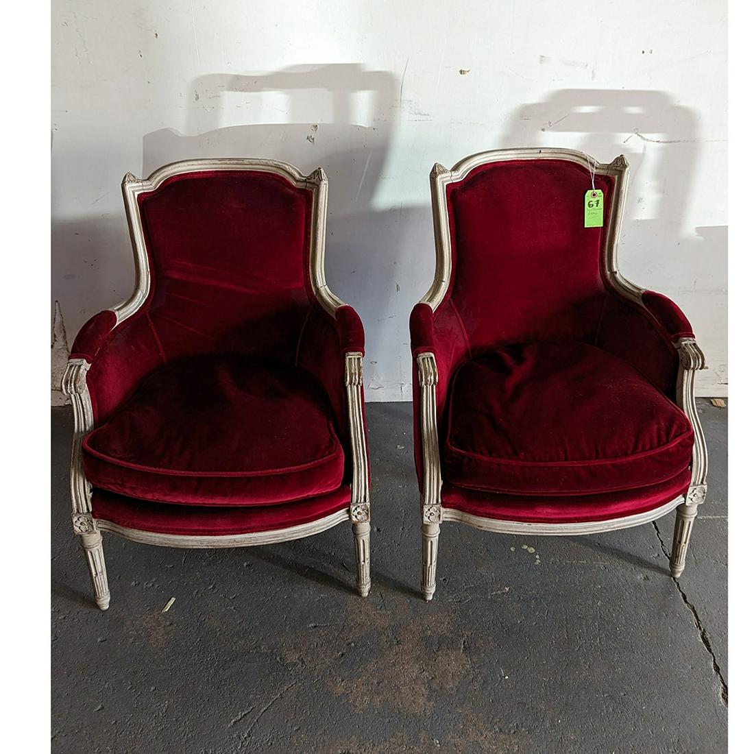 Pair of Louis XVI-Style Bergeres (1 of 10)