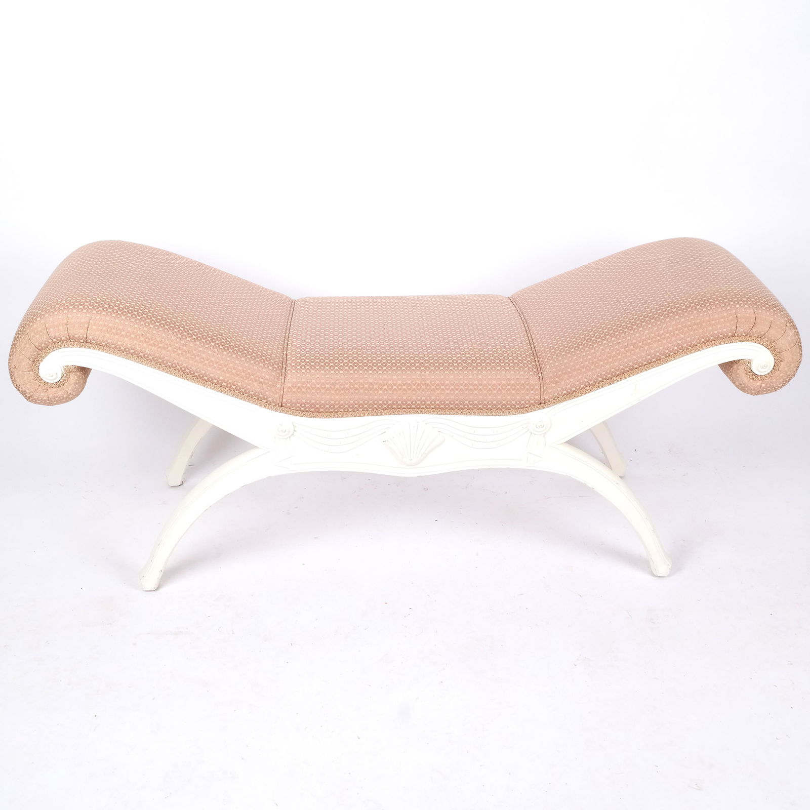 Regency-Style White Painted Window Bench (1 of 5)