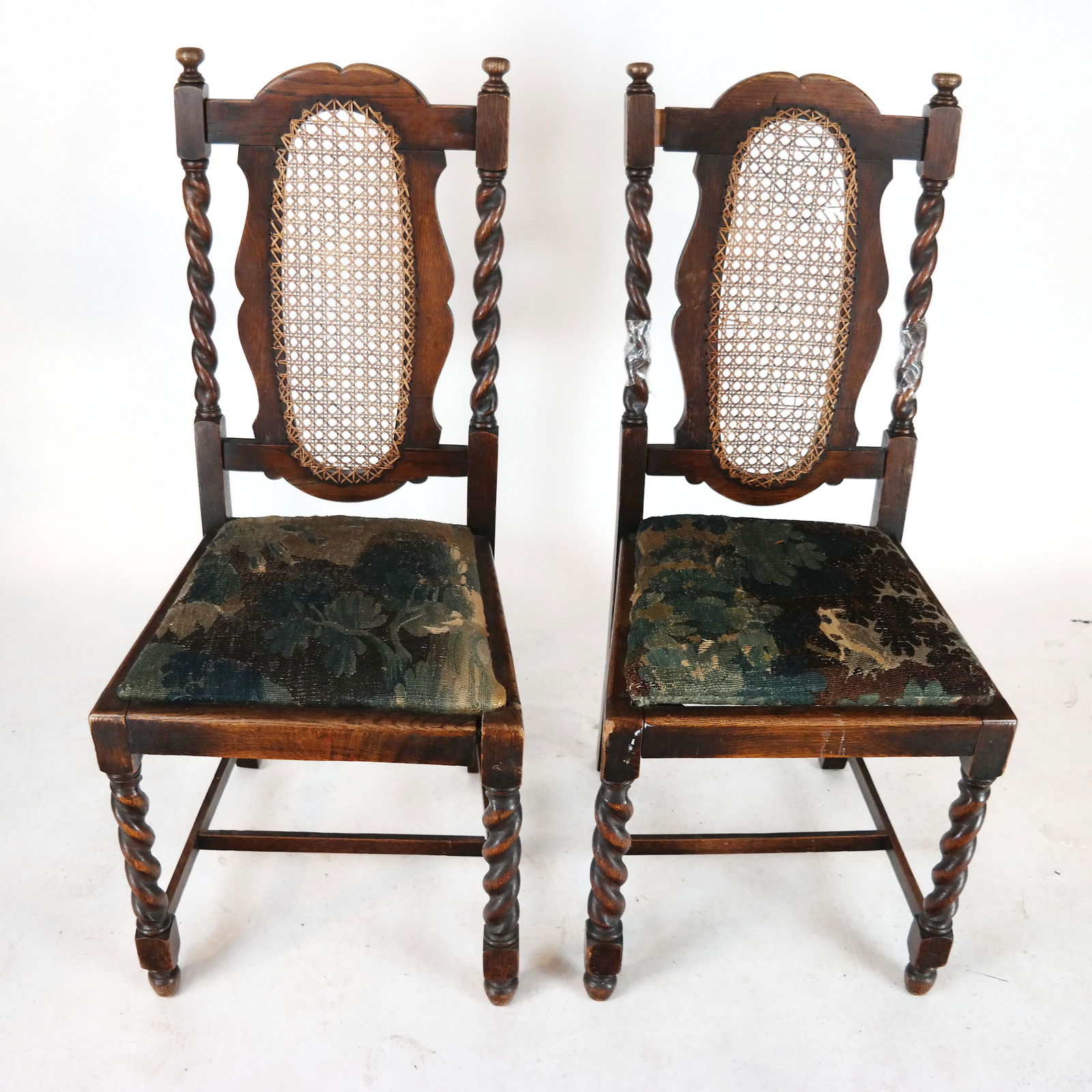 Pair Antique English Hall Side Chairs (1 of 9)