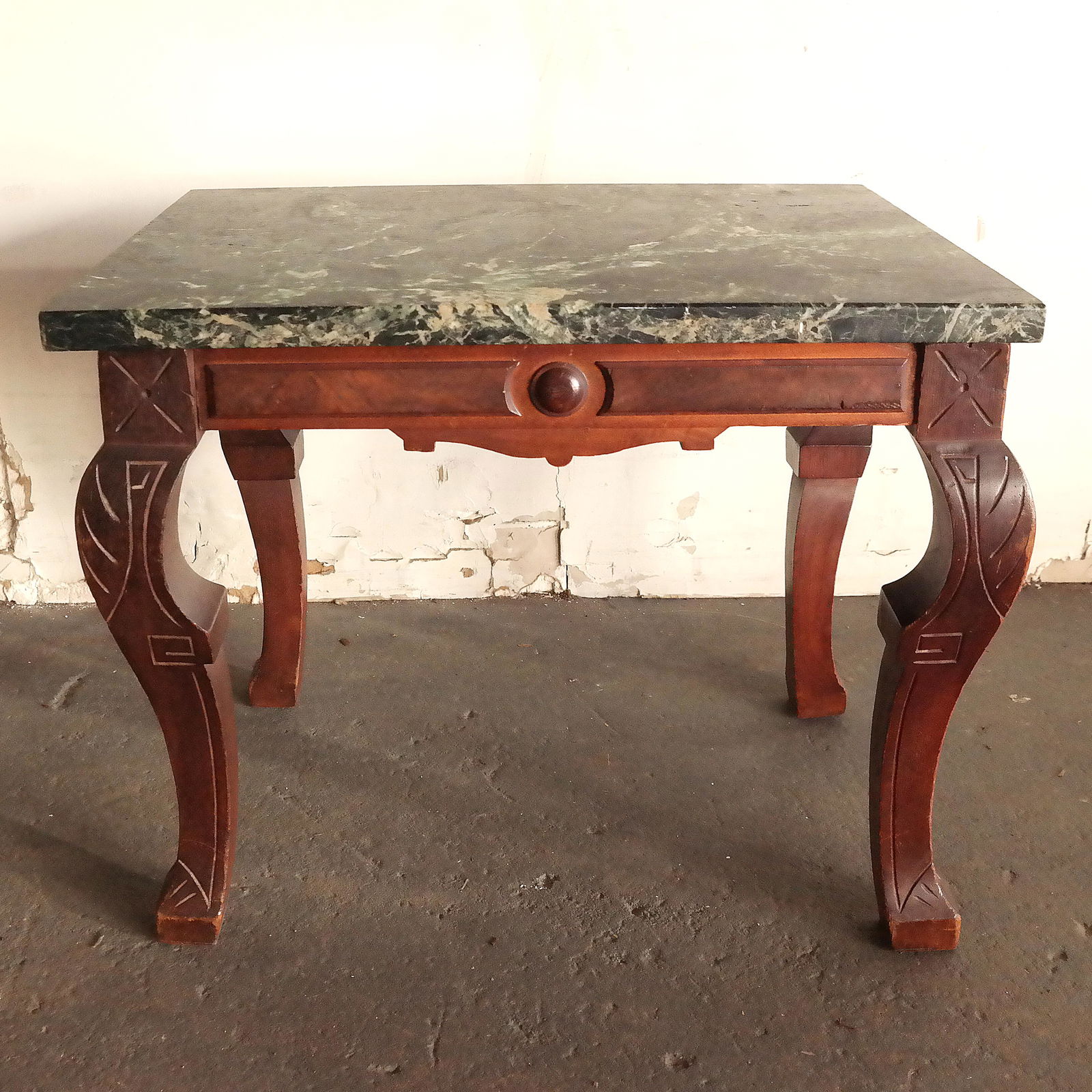 Marble Top Victorian Walnut Table (1 of 5)