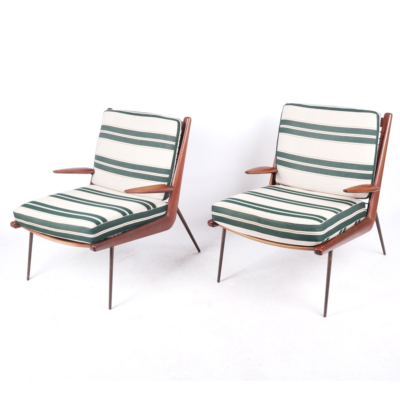 Pair of Danish Mid Century Walnut Boomerang Chairs (1 of 7)
