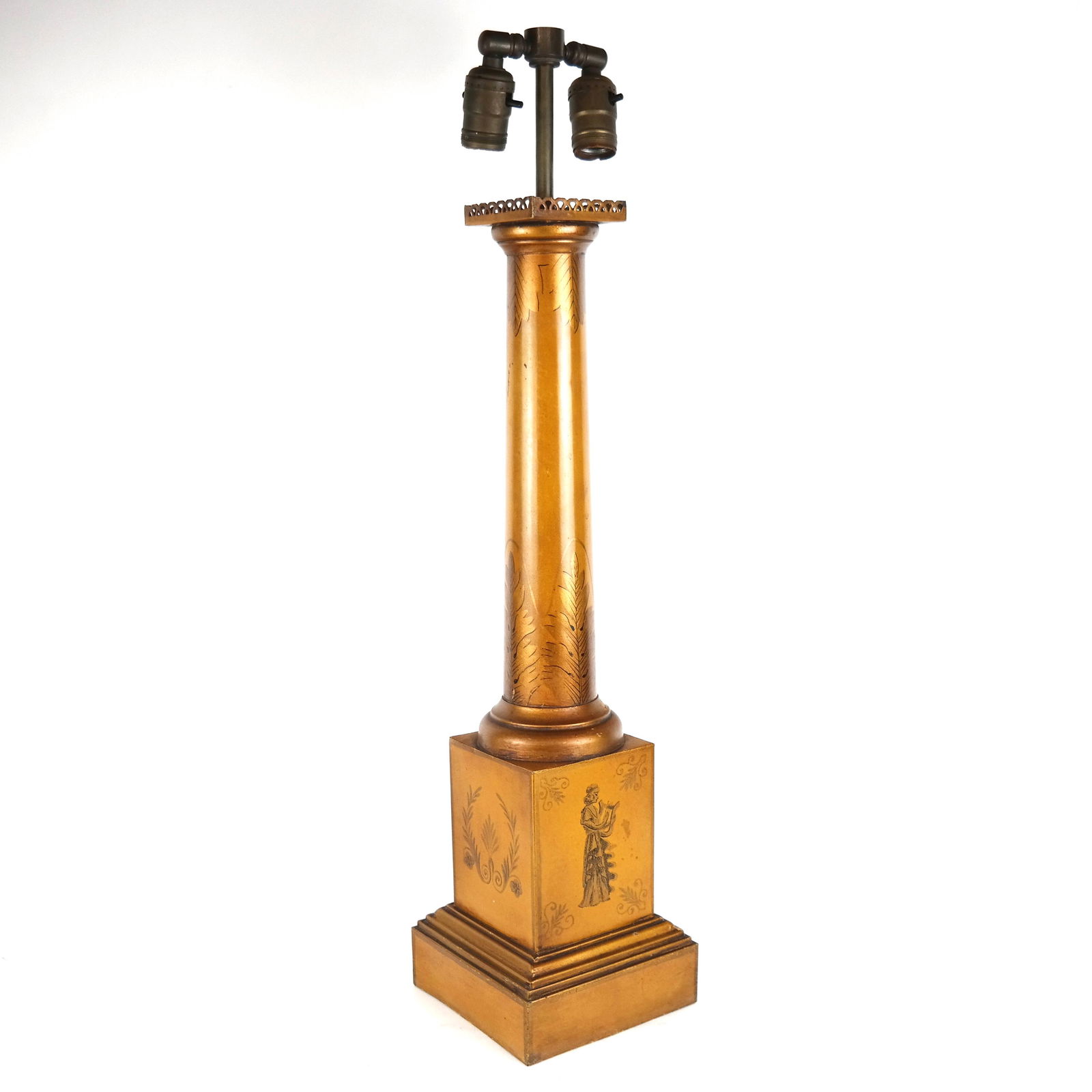 Neoclassical-Style Paint Decorated Lamp (1 of 11)